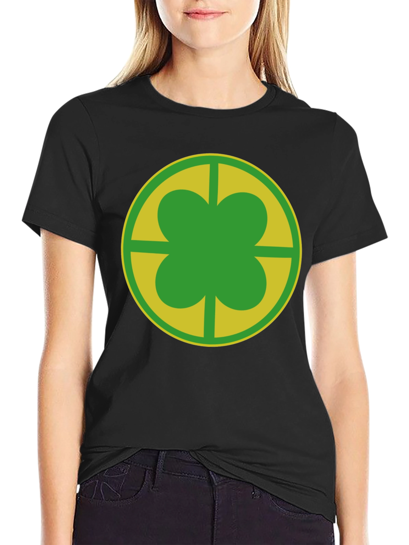Clover Leaf Graphic Tee - Lucky Charm Design