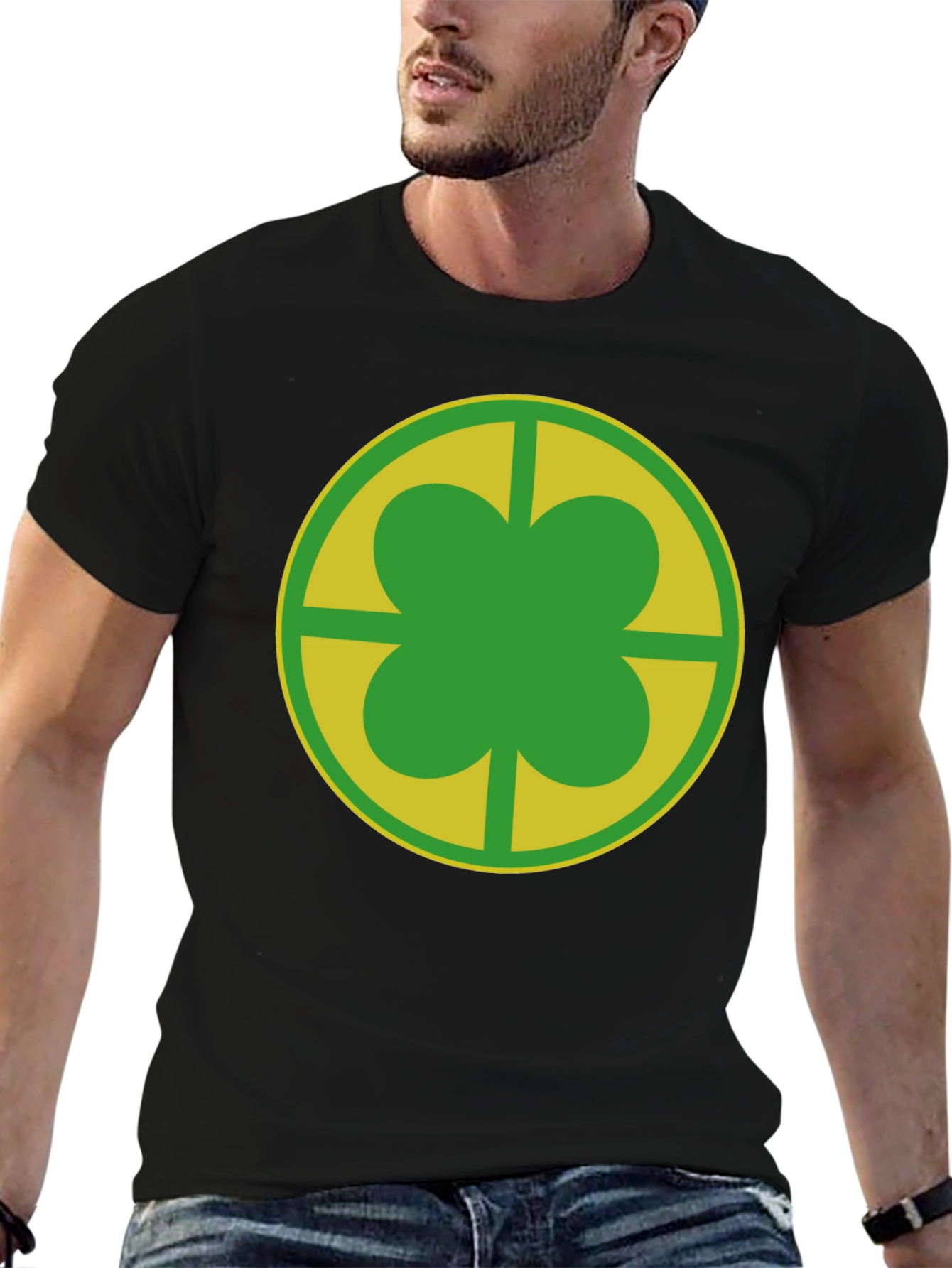 Clover Leaf Graphic Tee - Lucky Charm Design