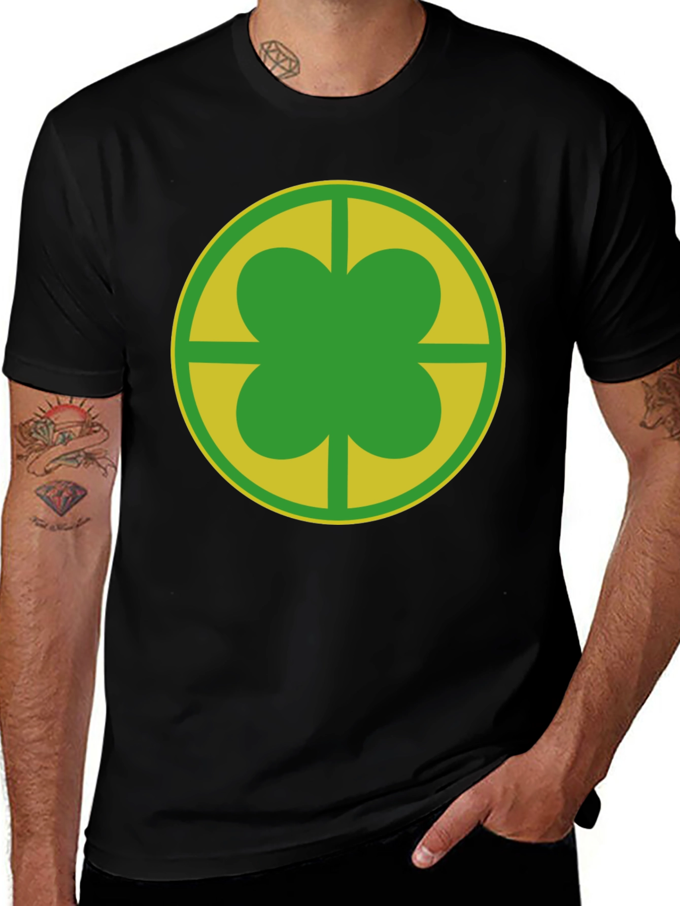 Clover Leaf Graphic Tee - Lucky Charm Design