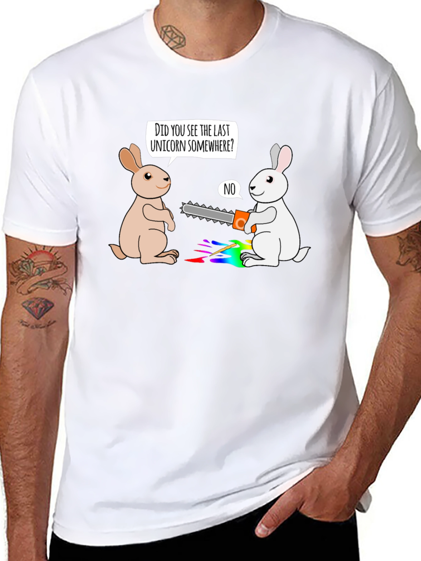 Last Unicorn Chainsaw Bunny Graphic Tee