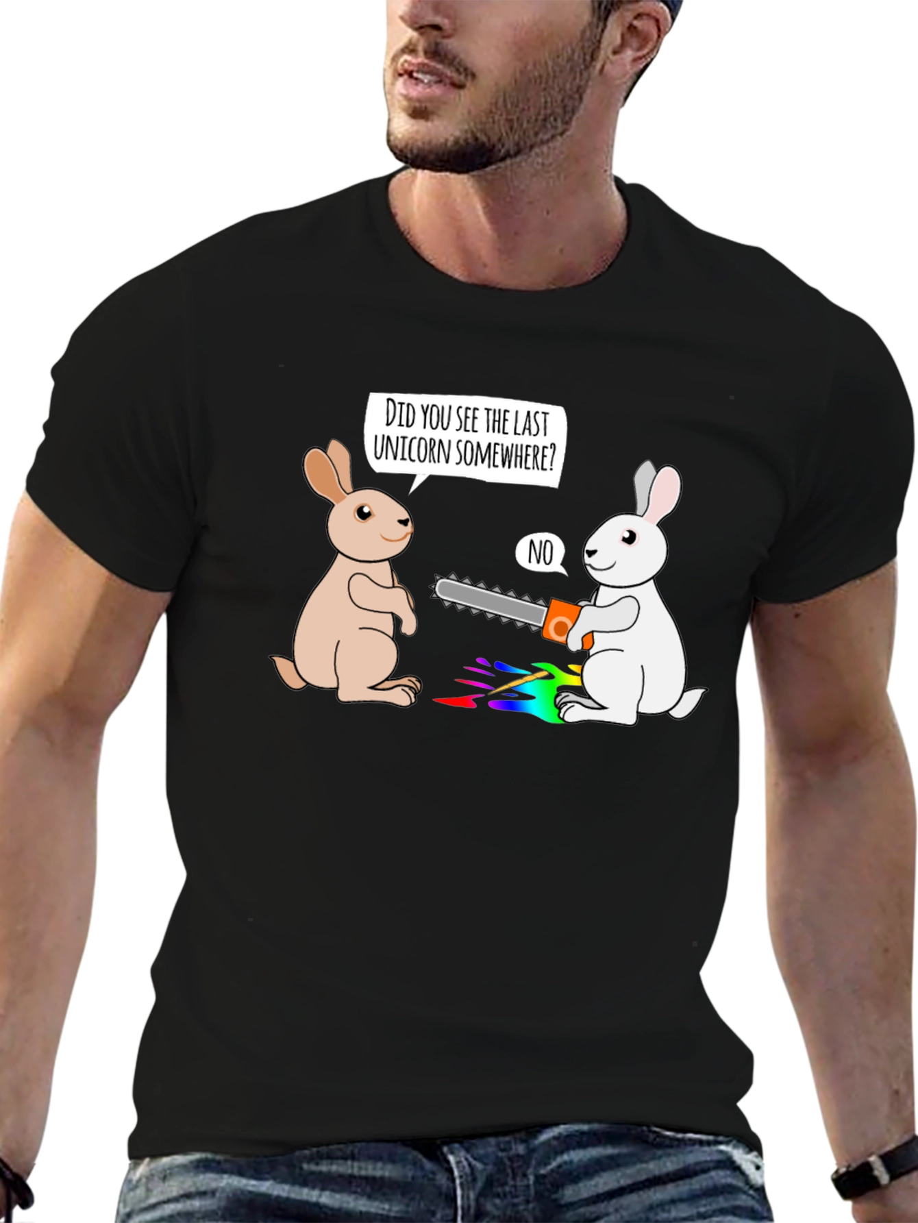 Last Unicorn Chainsaw Bunny Graphic Tee