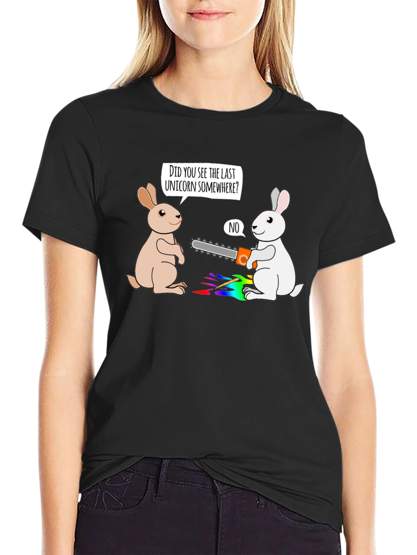 Last Unicorn Chainsaw Bunny Graphic Tee