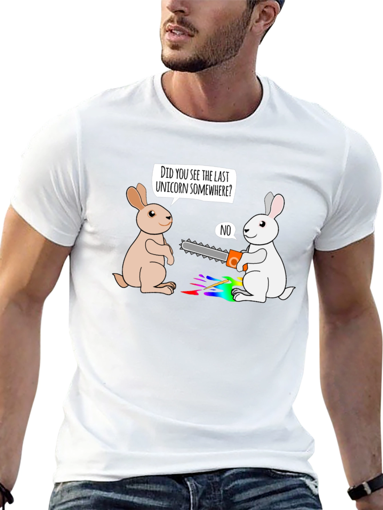 Last Unicorn Chainsaw Bunny Graphic Tee