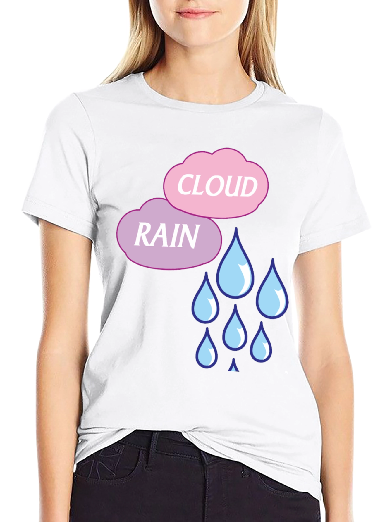 Rain Cloud Graphic T-Shirt - Cute Weather Design