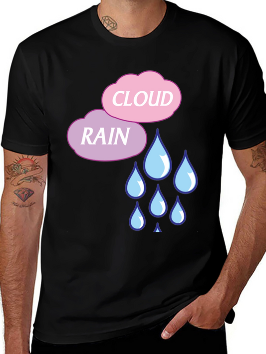 Rain Cloud Graphic T-Shirt - Cute Weather Design