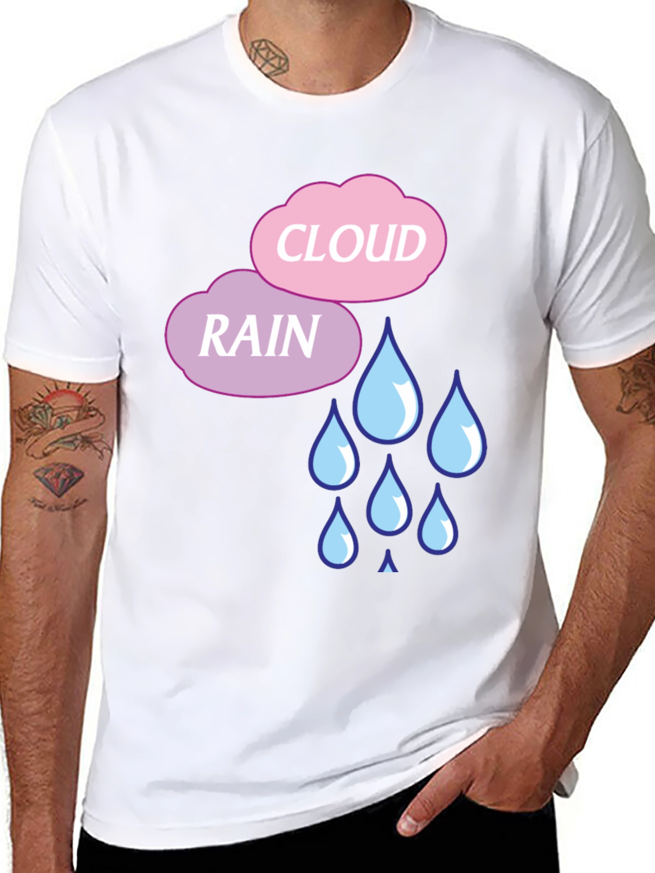 Rain Cloud Graphic T-Shirt - Cute Weather Design