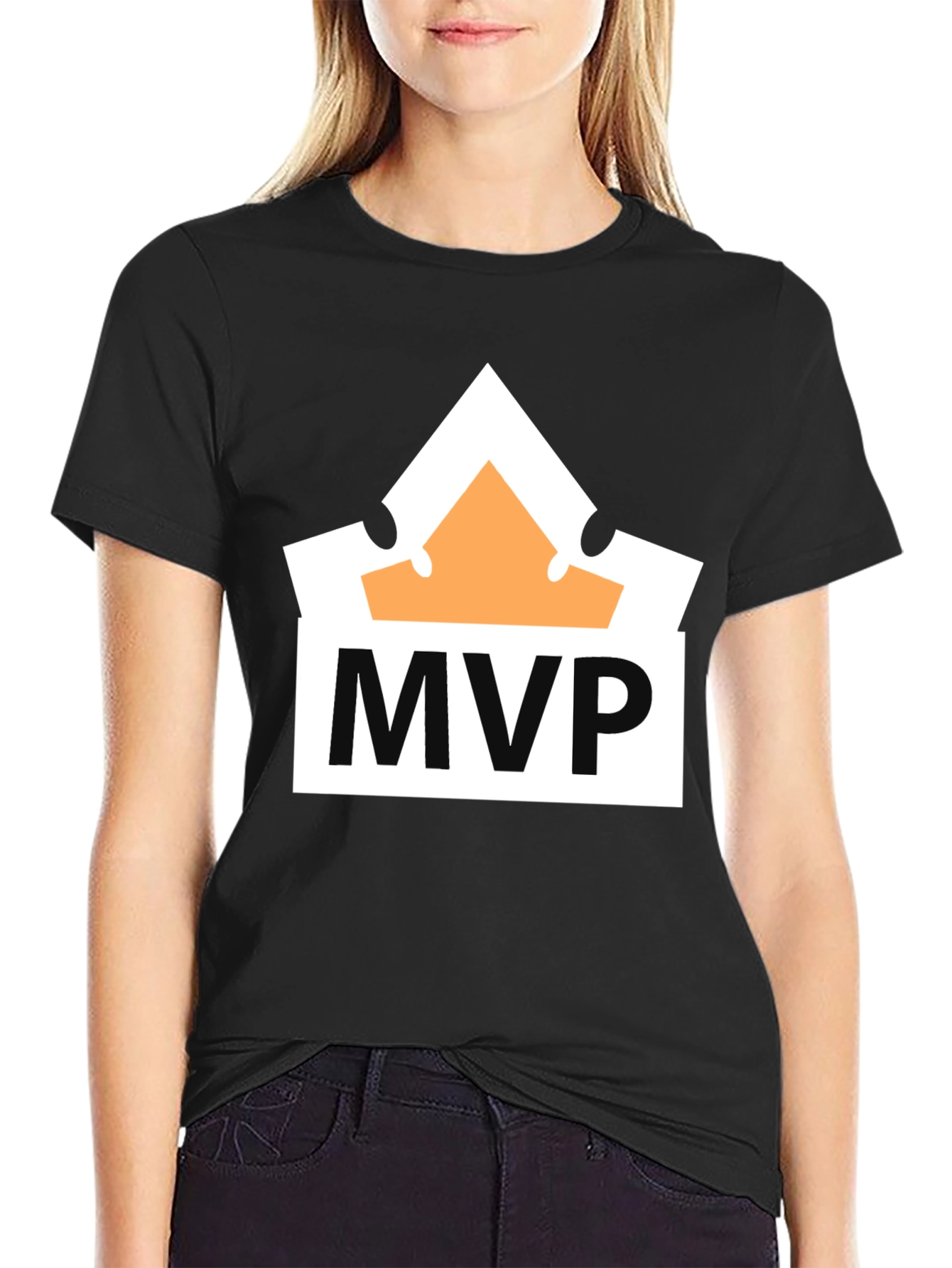 MVP Crown Graphic Tee - Black Cotton T-Shirt