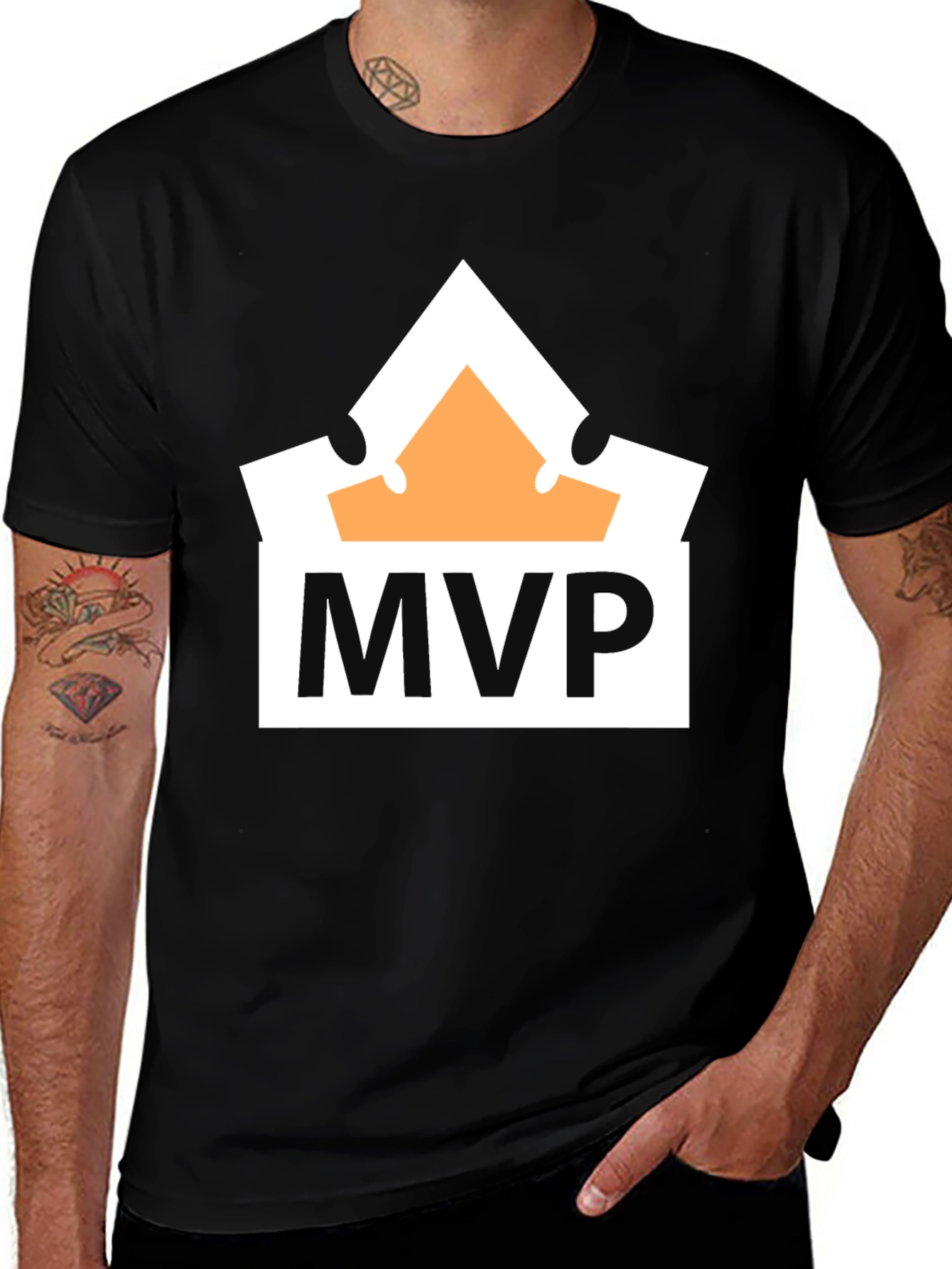 MVP Crown Graphic Tee - Black Cotton T-Shirt