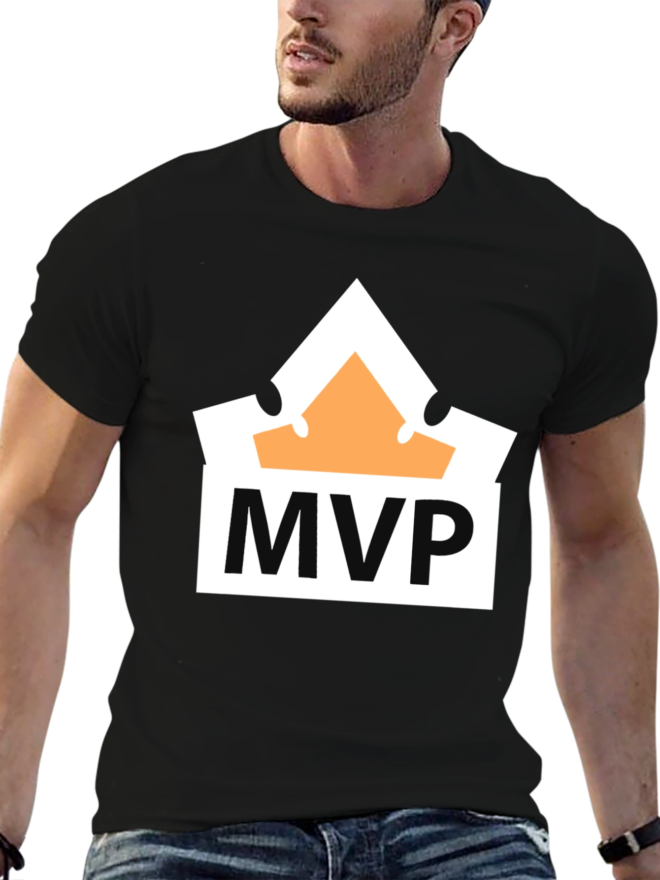 MVP Crown Graphic Tee - Black Cotton T-Shirt