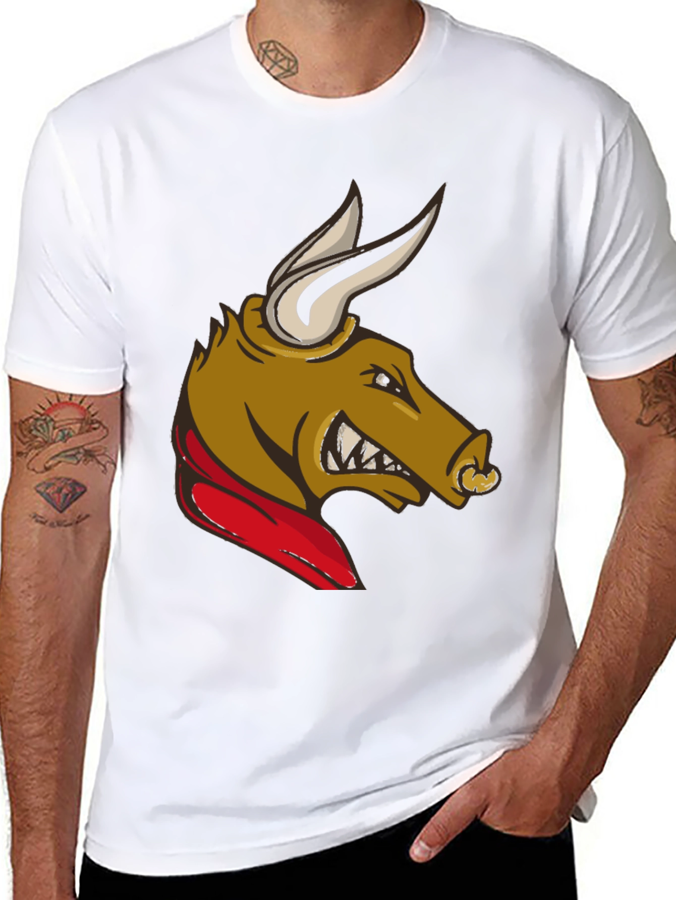 Mens Graphic Tee - Angry Boar Design