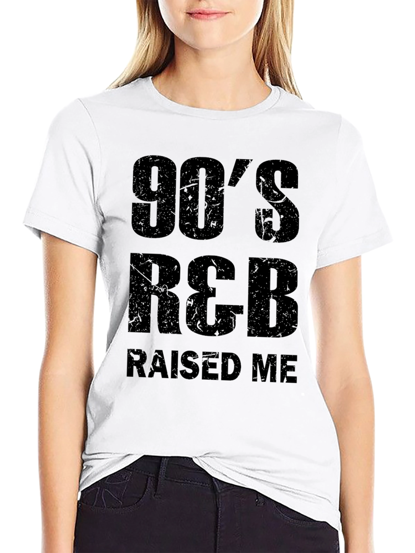 90s R&B Raised Me Black Graphic Tee