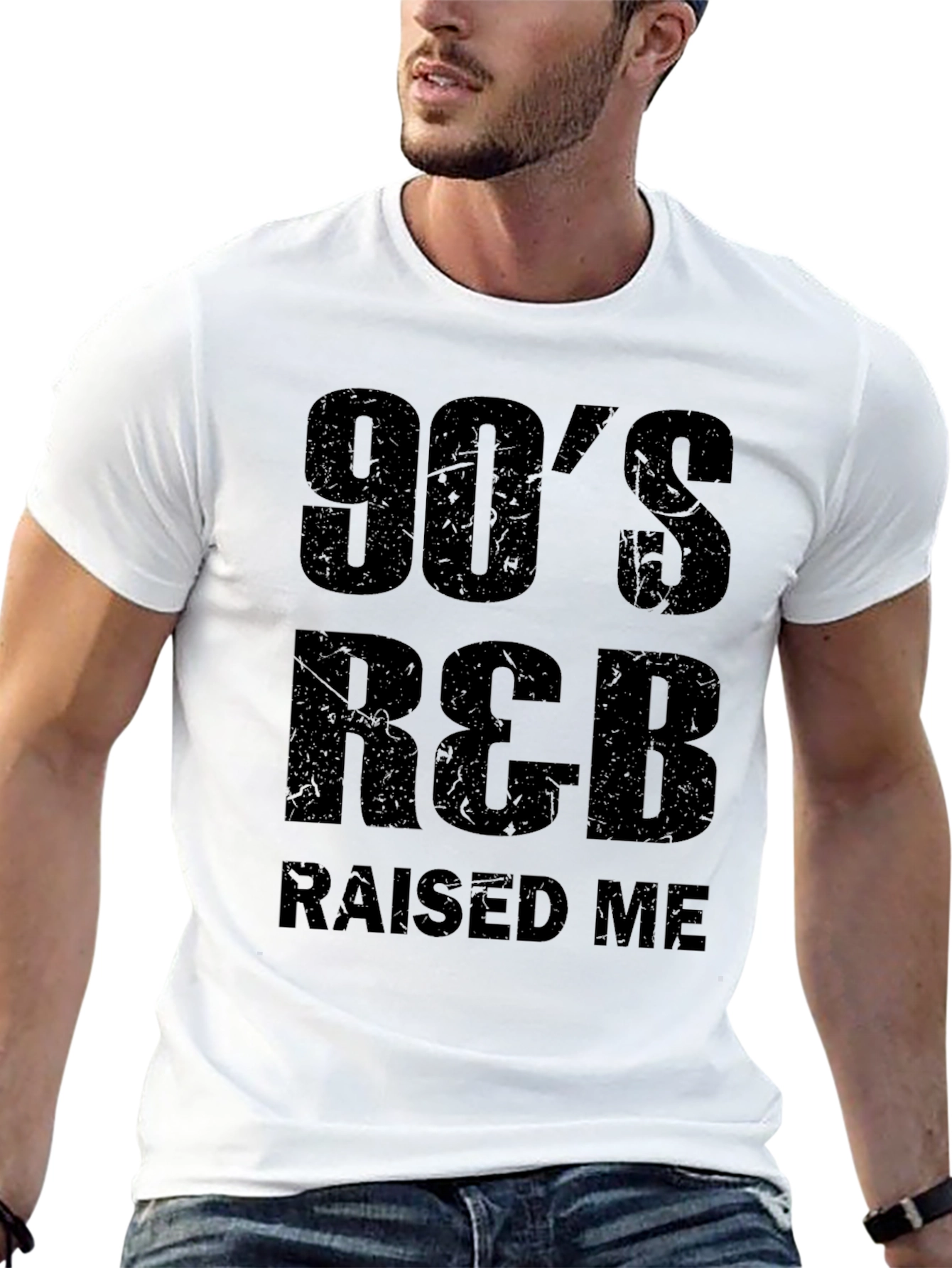 90s R&B Raised Me Black Graphic Tee