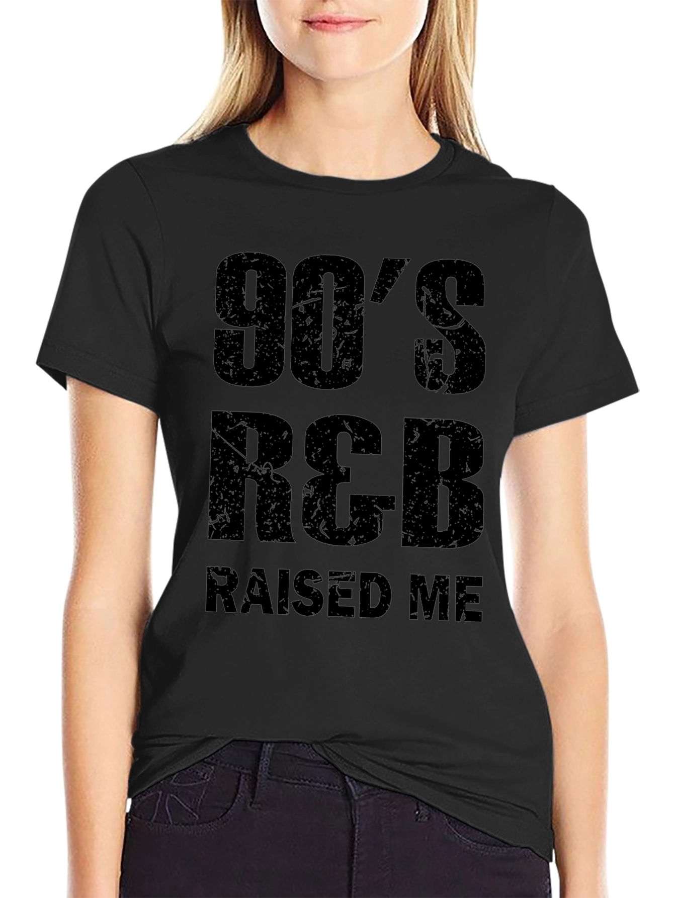 90s R&B Raised Me Black Graphic Tee