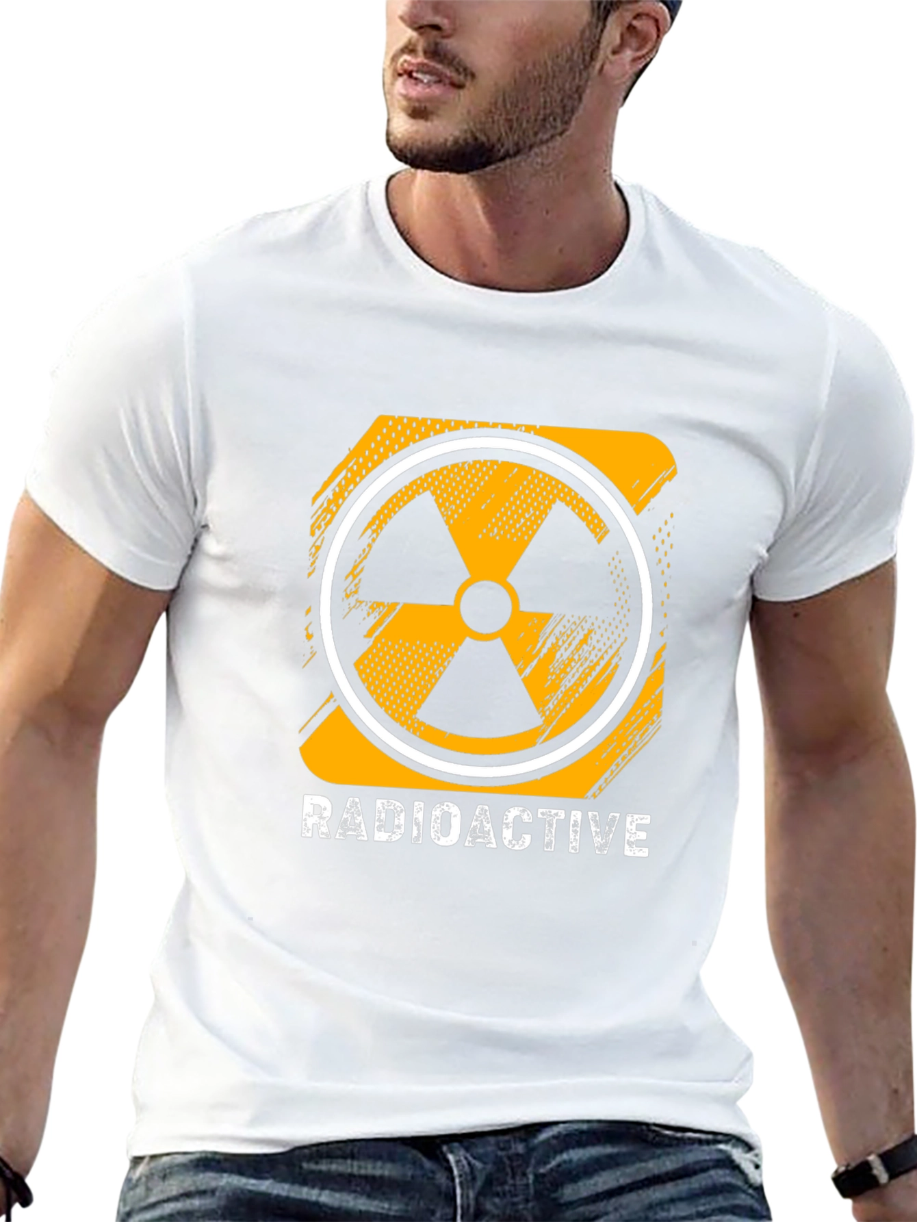 Radioactive Symbol Graphic Print Black T-Shirt