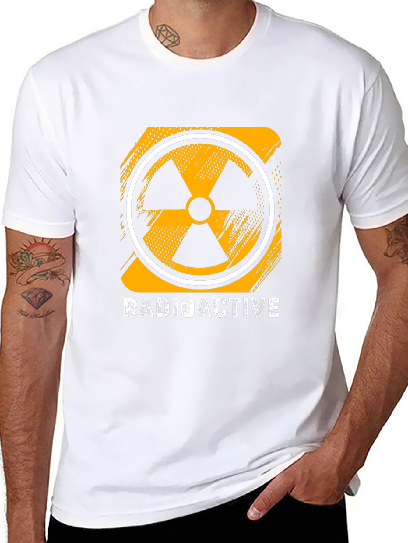 Radioactive Symbol Graphic Print Black T-Shirt