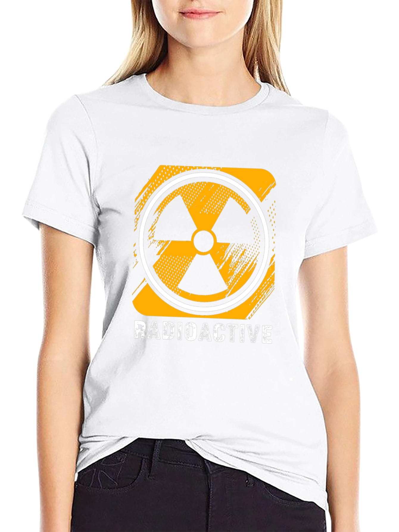 Radioactive Symbol Graphic Print Black T-Shirt