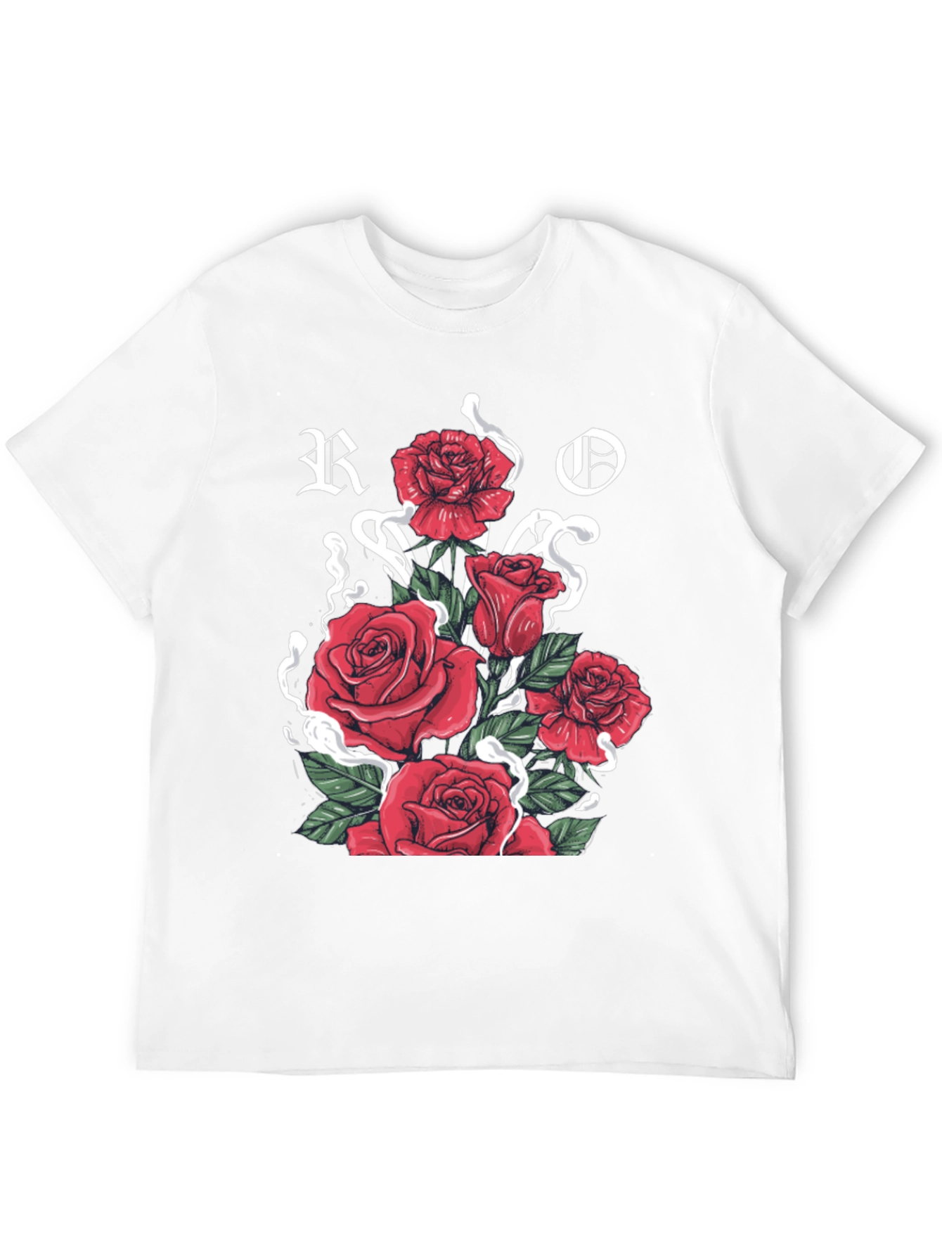 Floral Rose Graphic Print Black T-Shirt