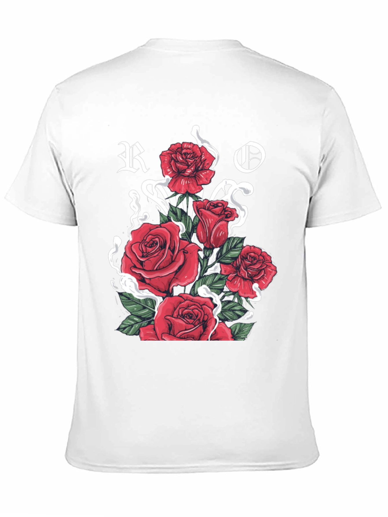 Floral Rose Graphic Print Black T-Shirt