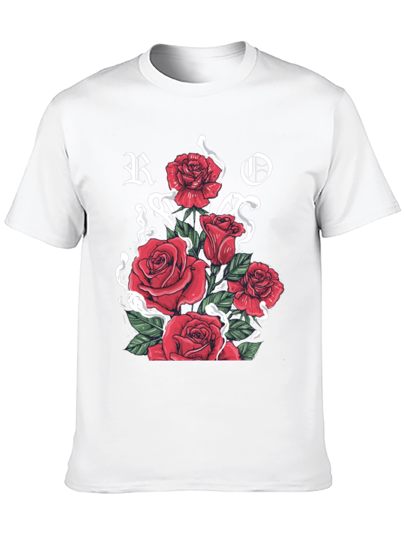 Floral Rose Graphic Print Black T-Shirt
