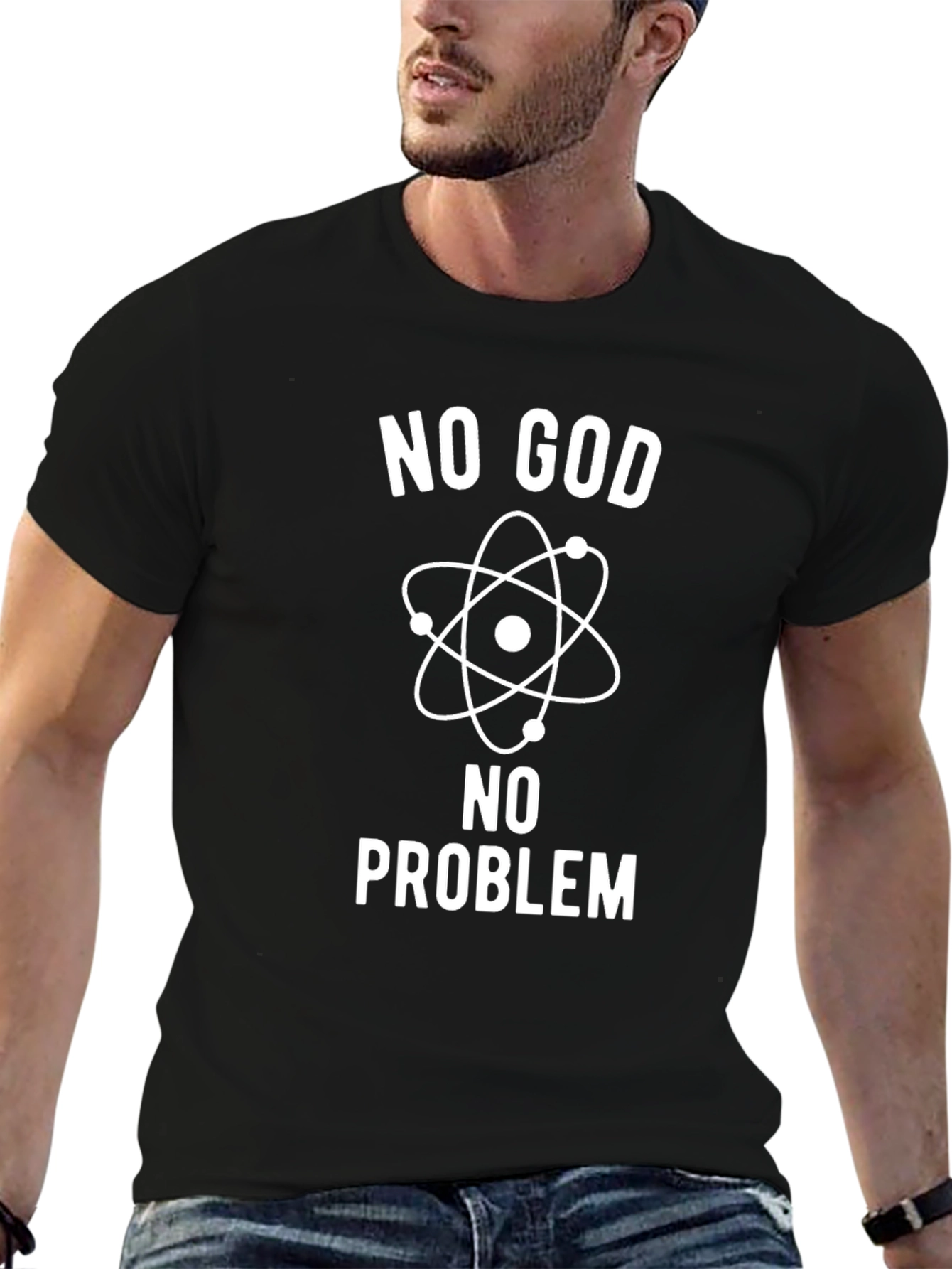 No God No Problem T-Shirt - Atheist Science Tee