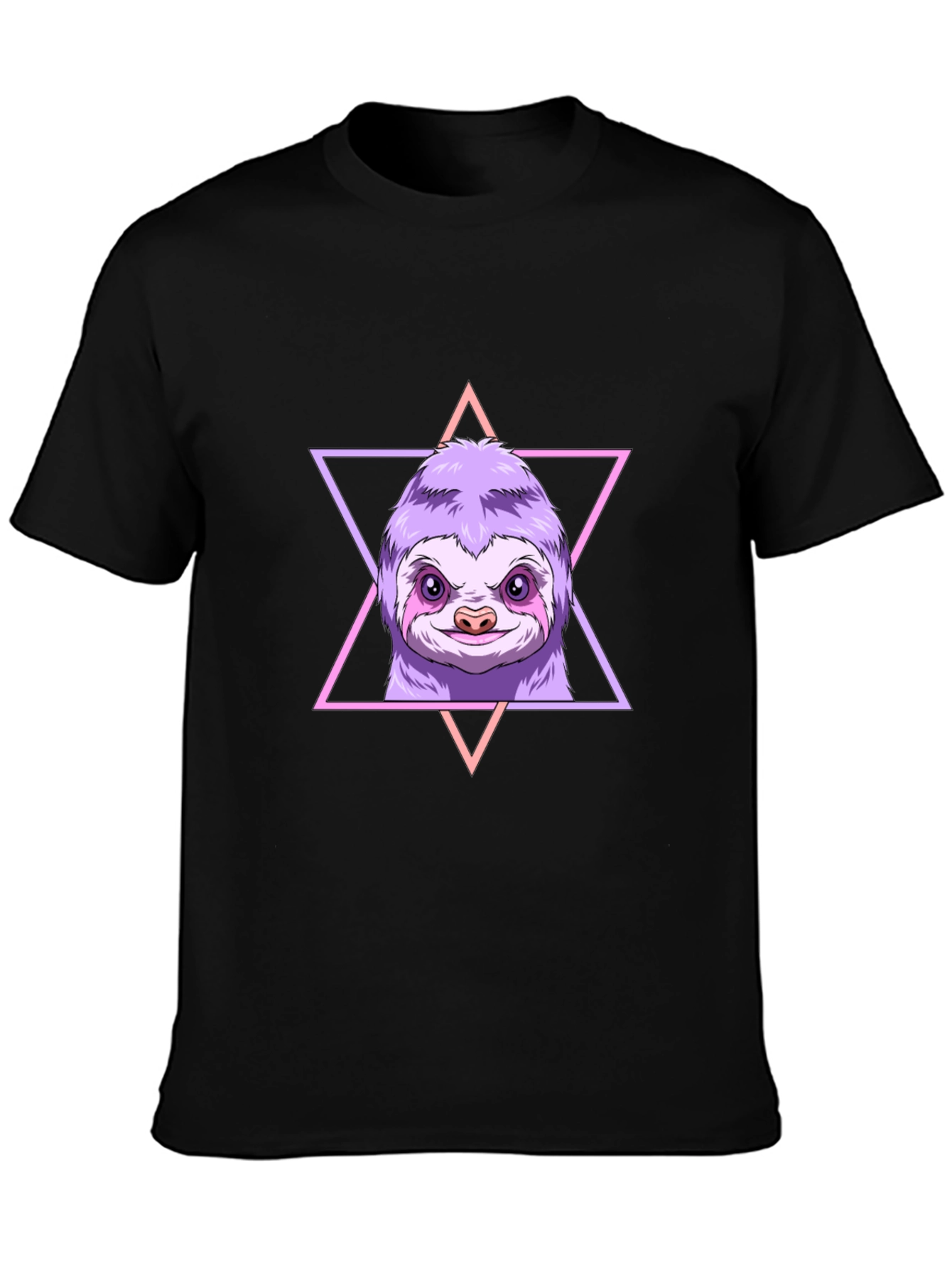 Sloth Triangle Graphic Tee - Mens Black T-Shirt