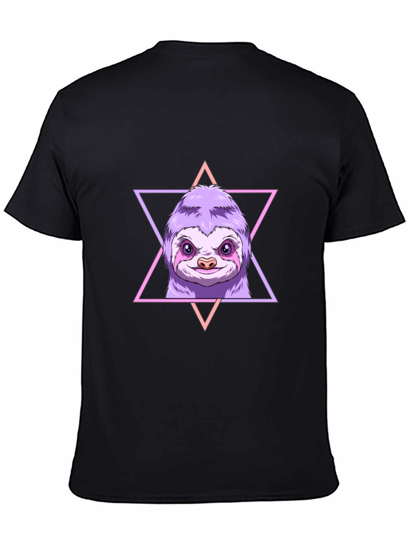 Sloth Triangle Graphic Tee - Mens Black T-Shirt