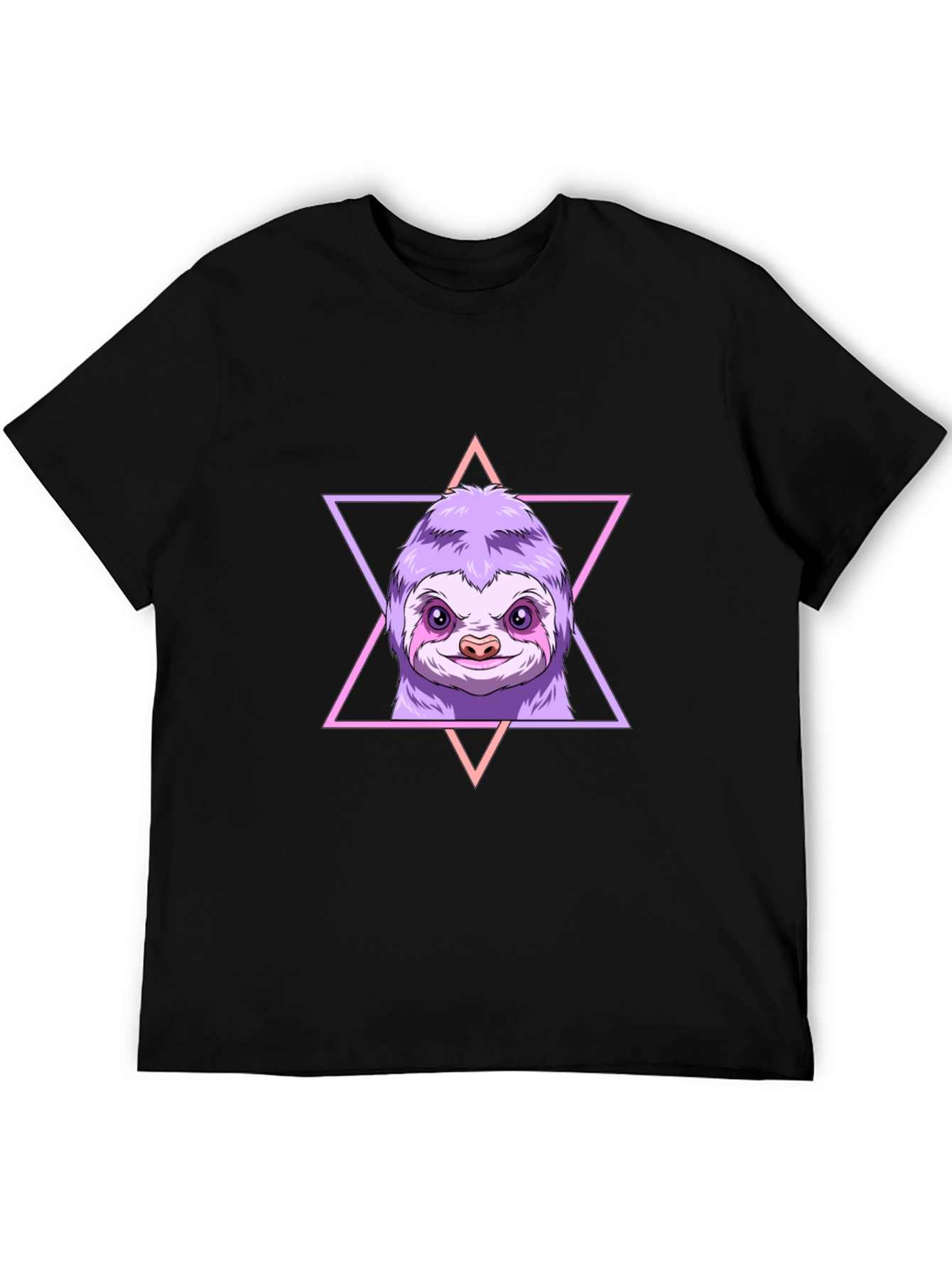 Sloth Triangle Graphic Tee - Mens Black T-Shirt