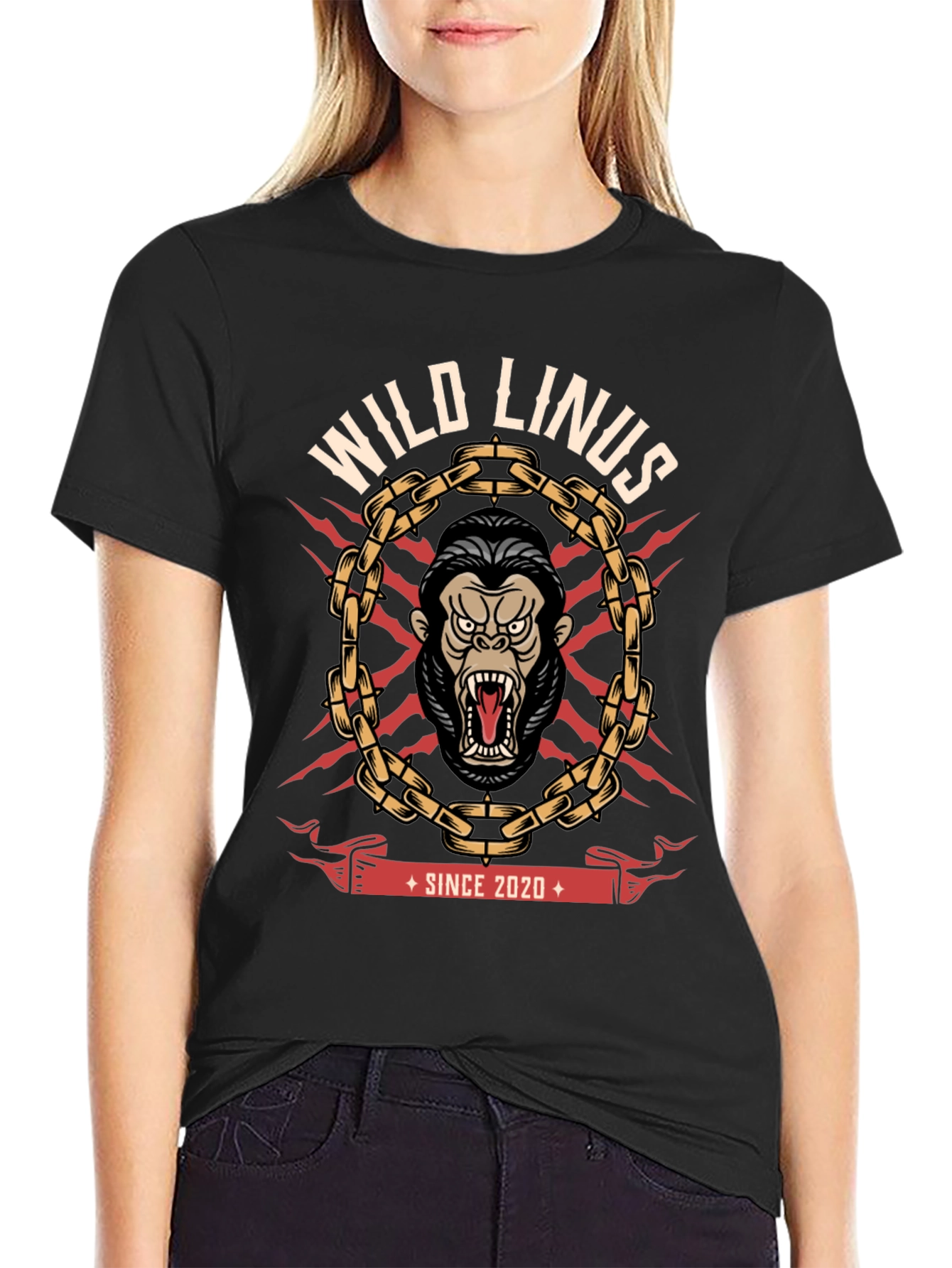 Wild Linus Graphic T-Shirt - Gorilla Design