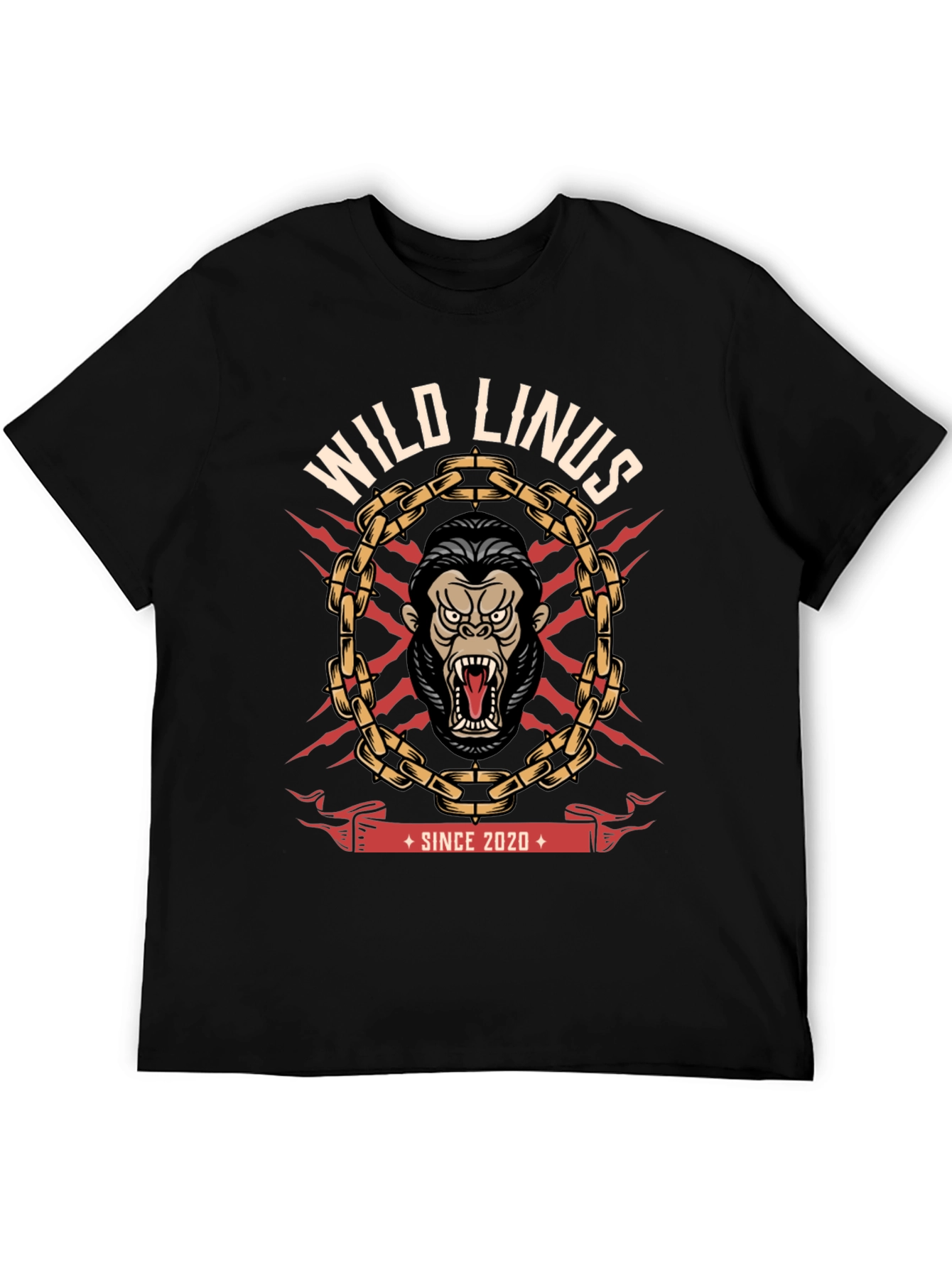 Wild Linus Graphic T-Shirt - Gorilla Design