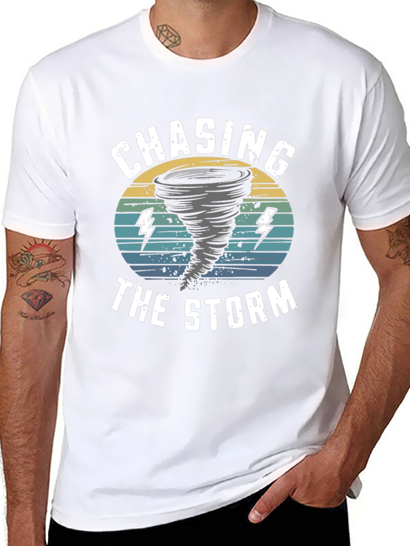 Chasing The Storm Black Graphic Tee
