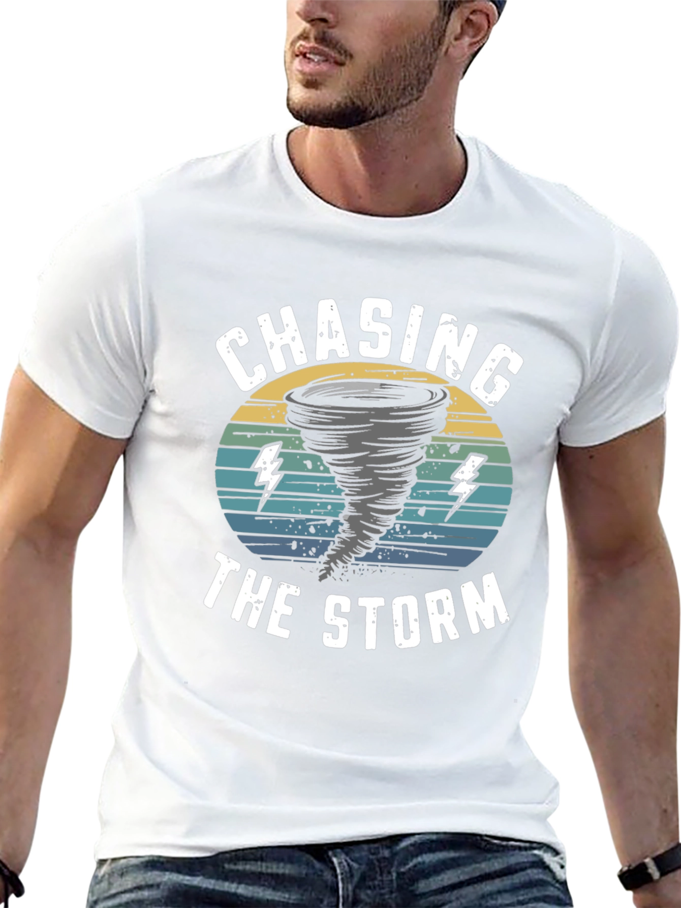 Chasing The Storm Black Graphic Tee