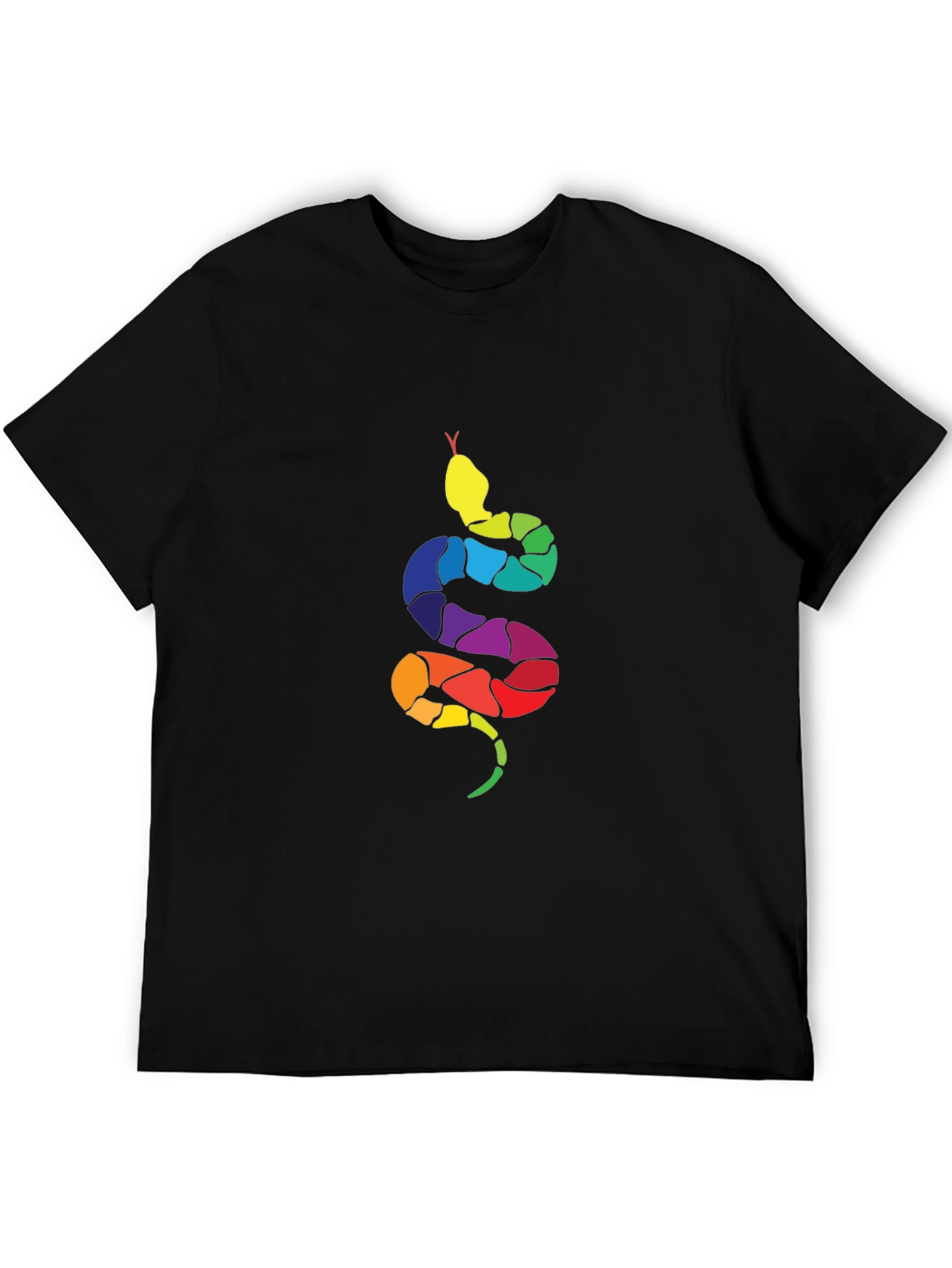 Rainbow Snake Graphic Tee - Mens Black T-Shirt