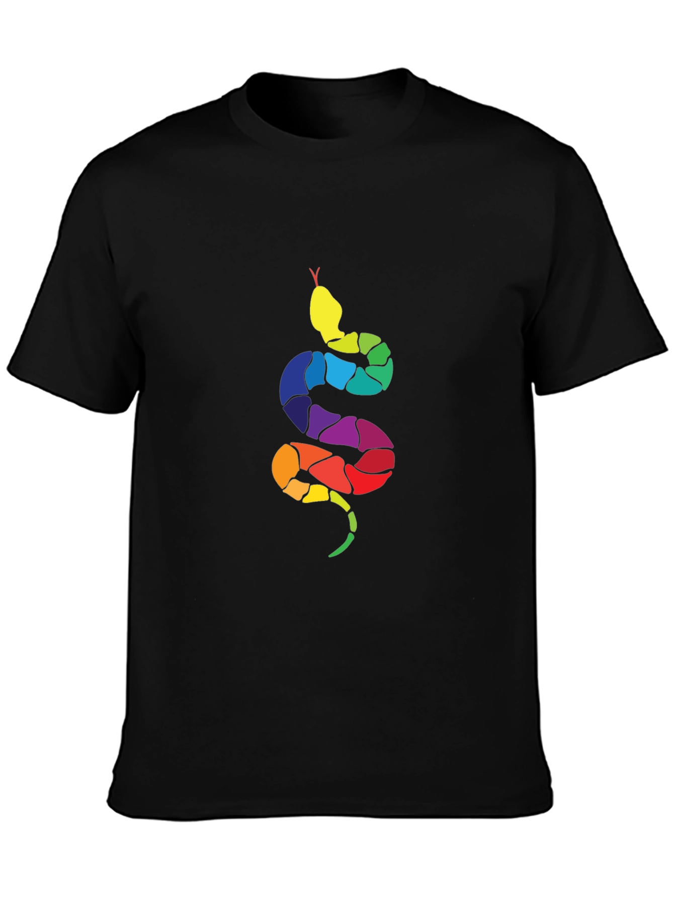 Rainbow Snake Graphic Tee - Mens Black T-Shirt