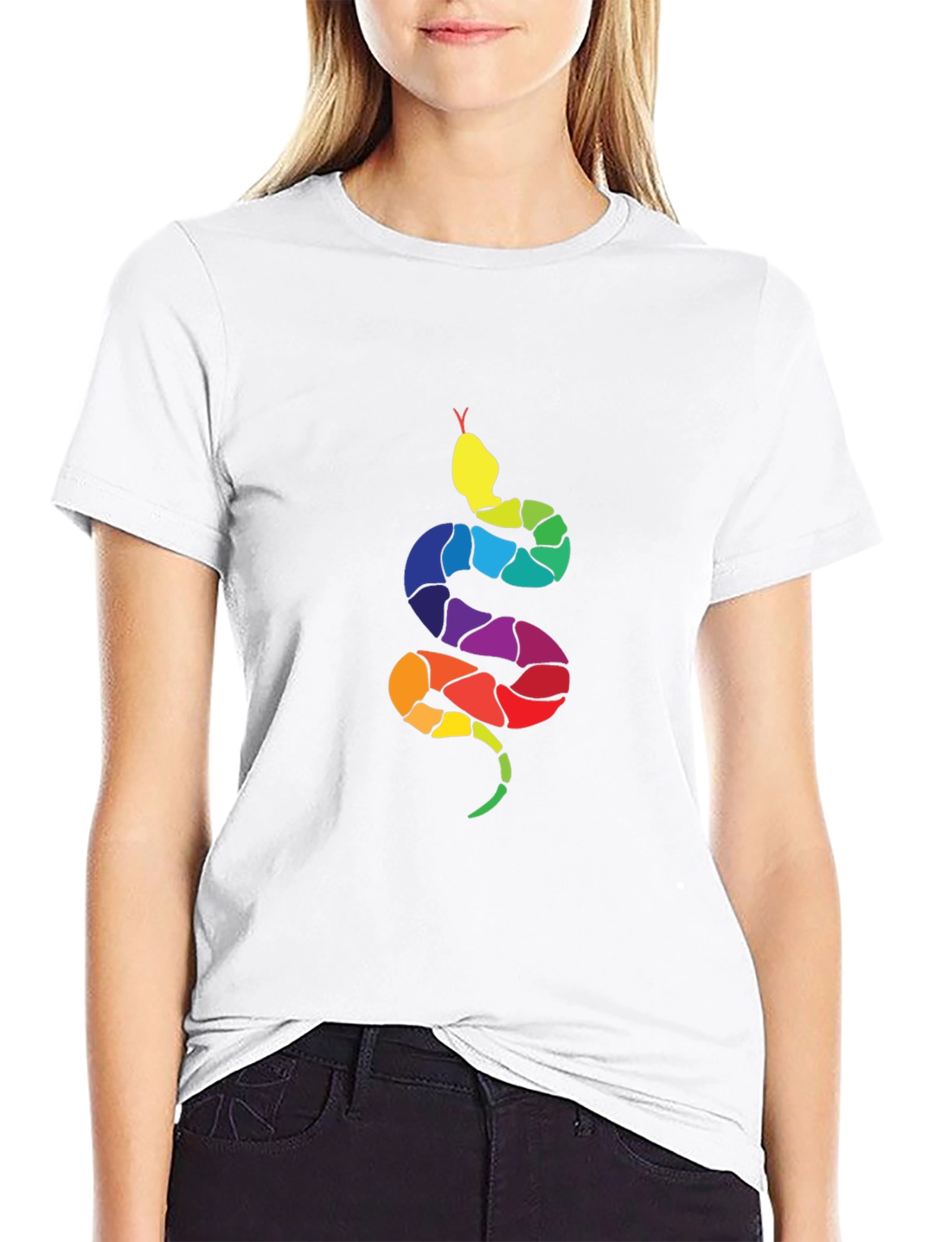 Rainbow Snake Graphic Tee - Mens Black T-Shirt
