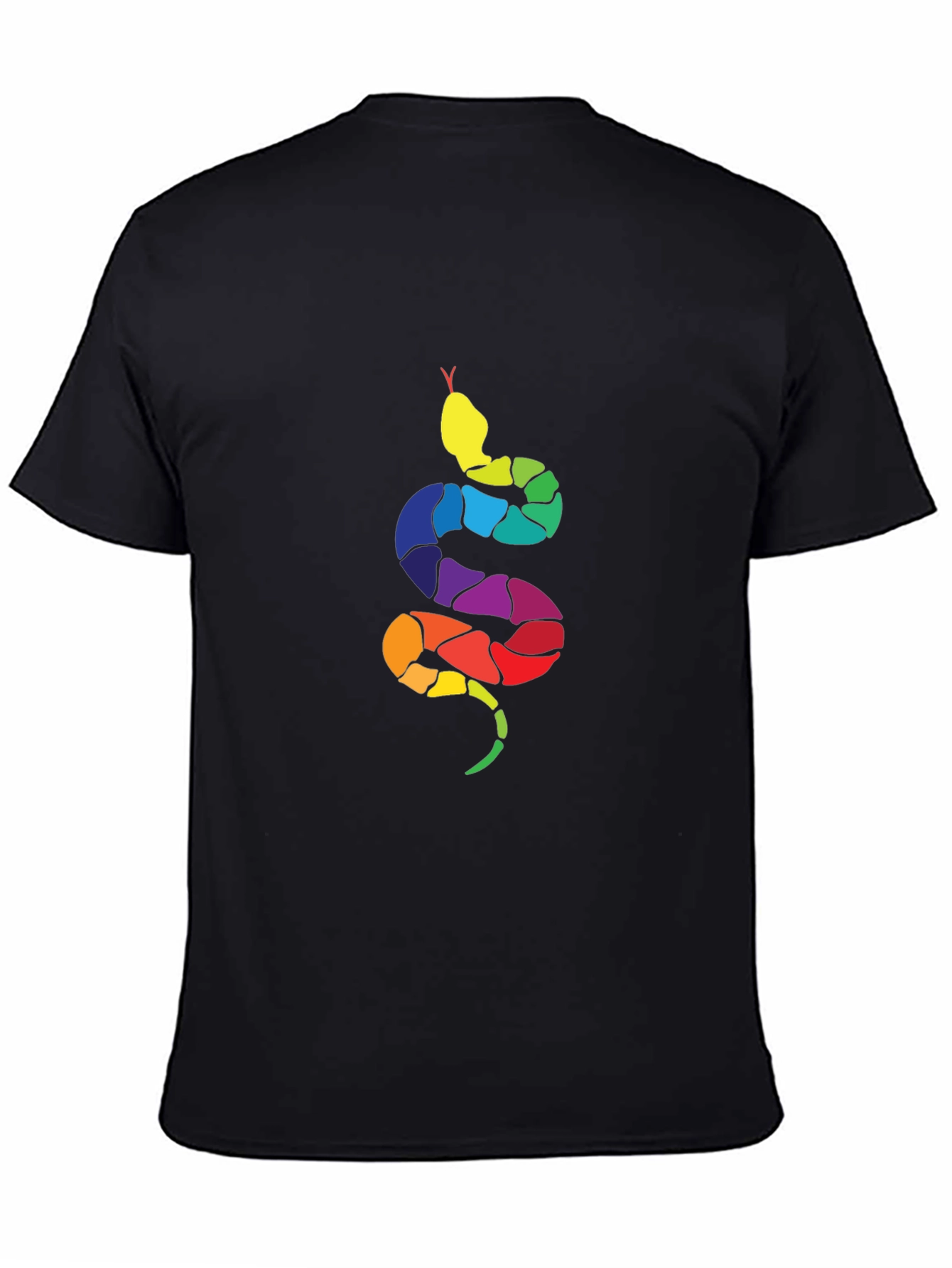 Rainbow Snake Graphic Tee - Mens Black T-Shirt