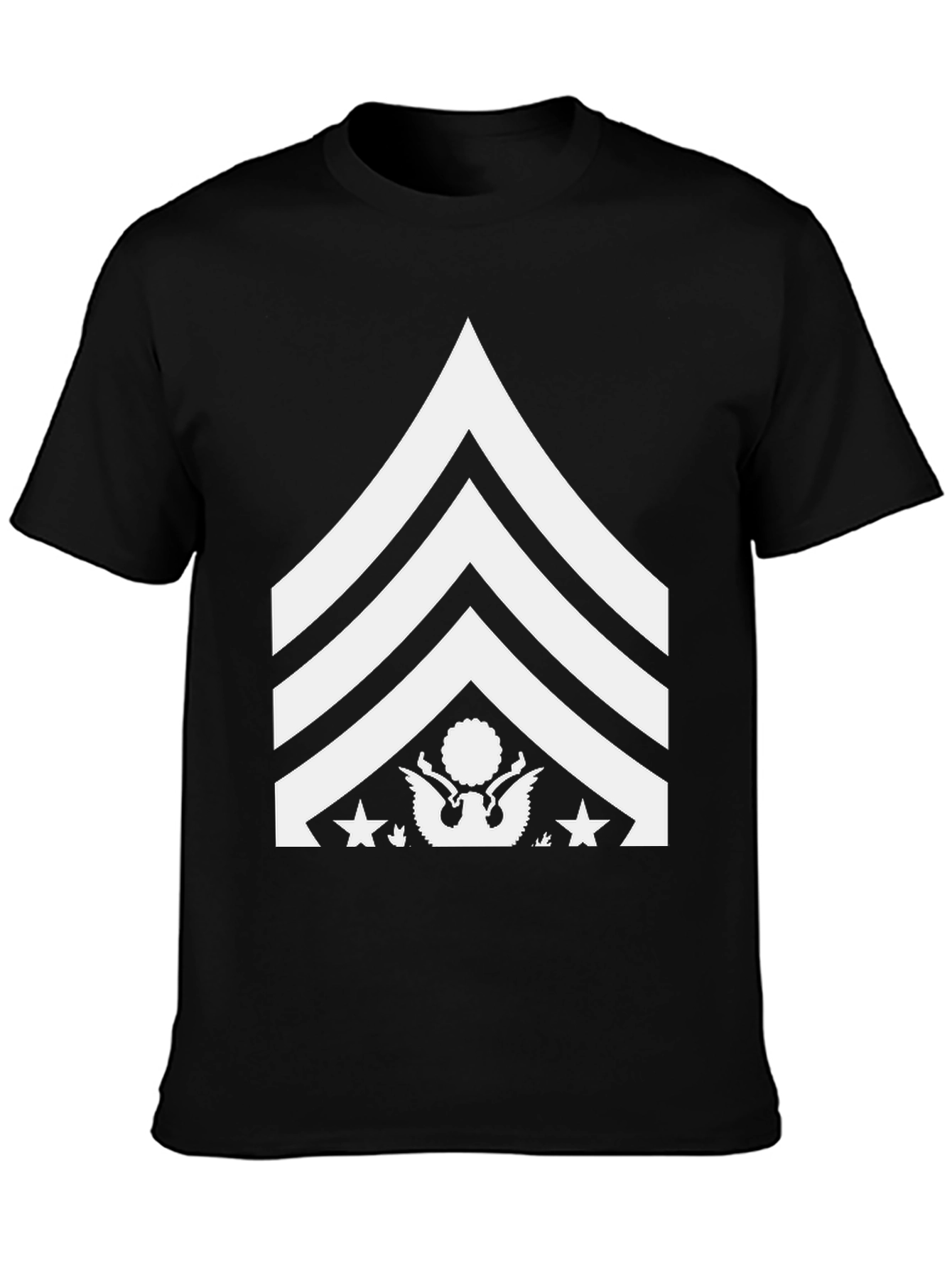 Military Rank Graphic Tee - Black