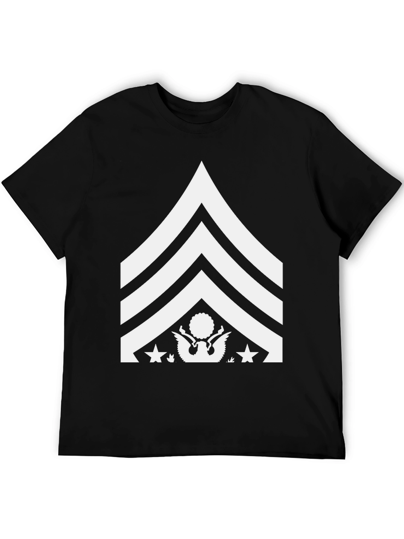 Military Rank Graphic Tee - Black