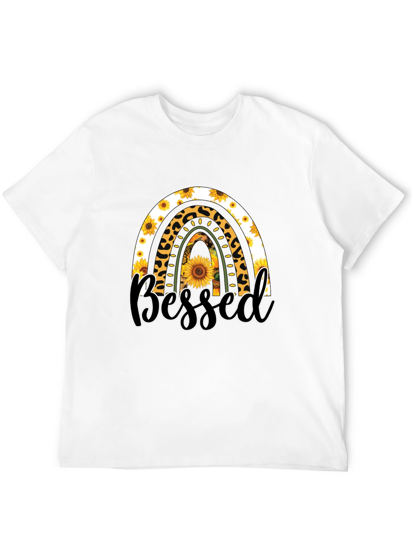 Blessed Sunflower Rainbow Graphic T-Shirt