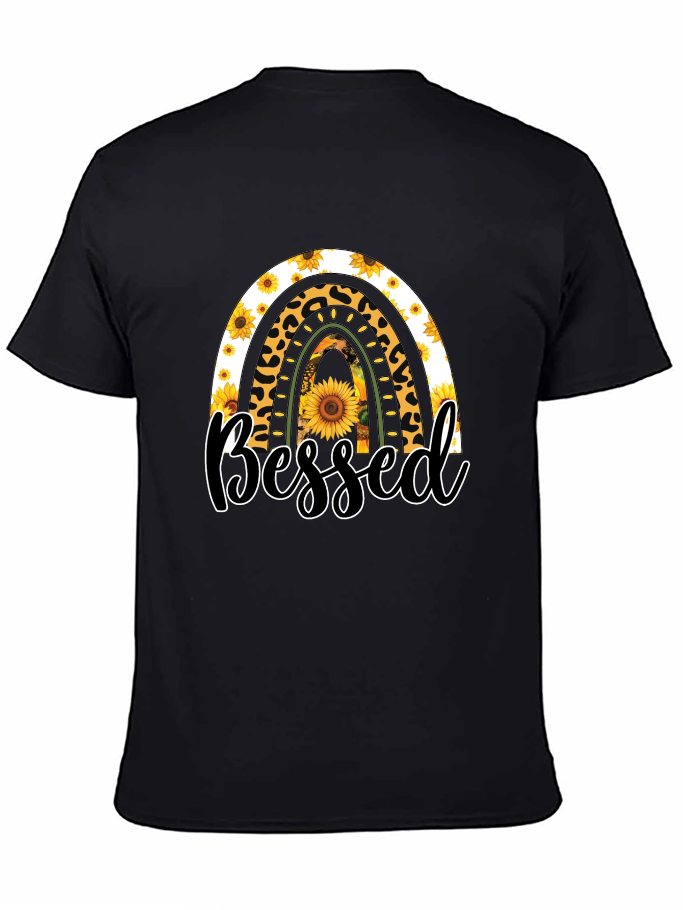 Blessed Sunflower Rainbow Graphic T-Shirt