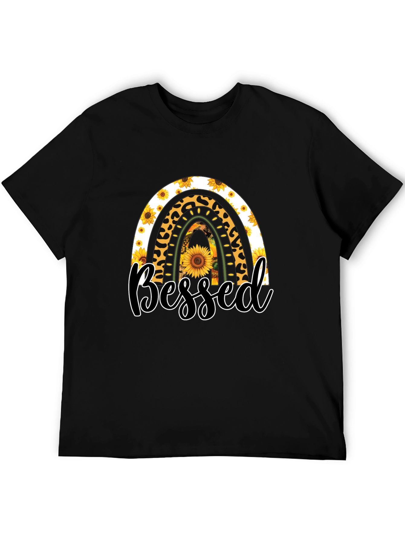 Blessed Sunflower Rainbow Graphic T-Shirt