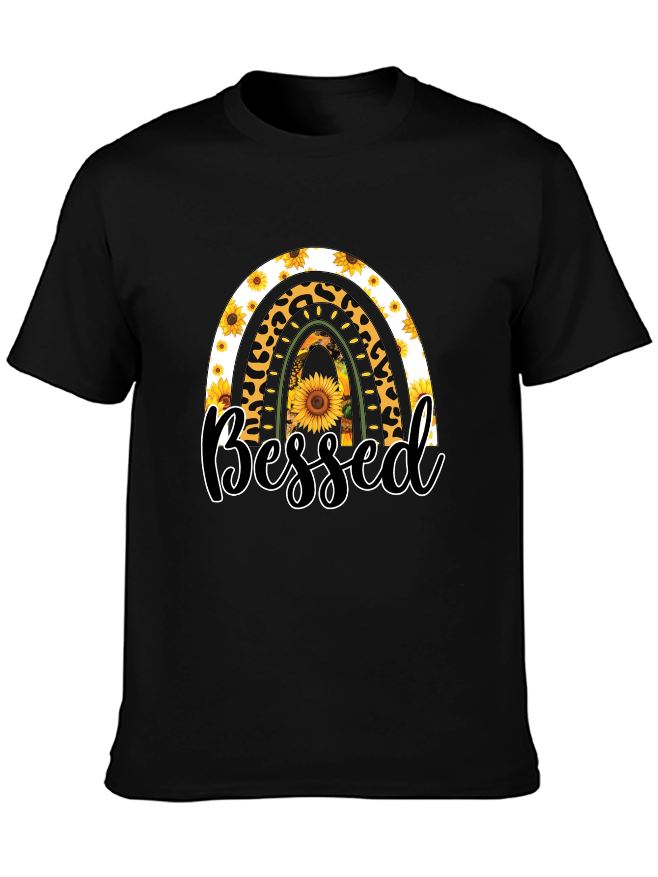 Blessed Sunflower Rainbow Graphic T-Shirt