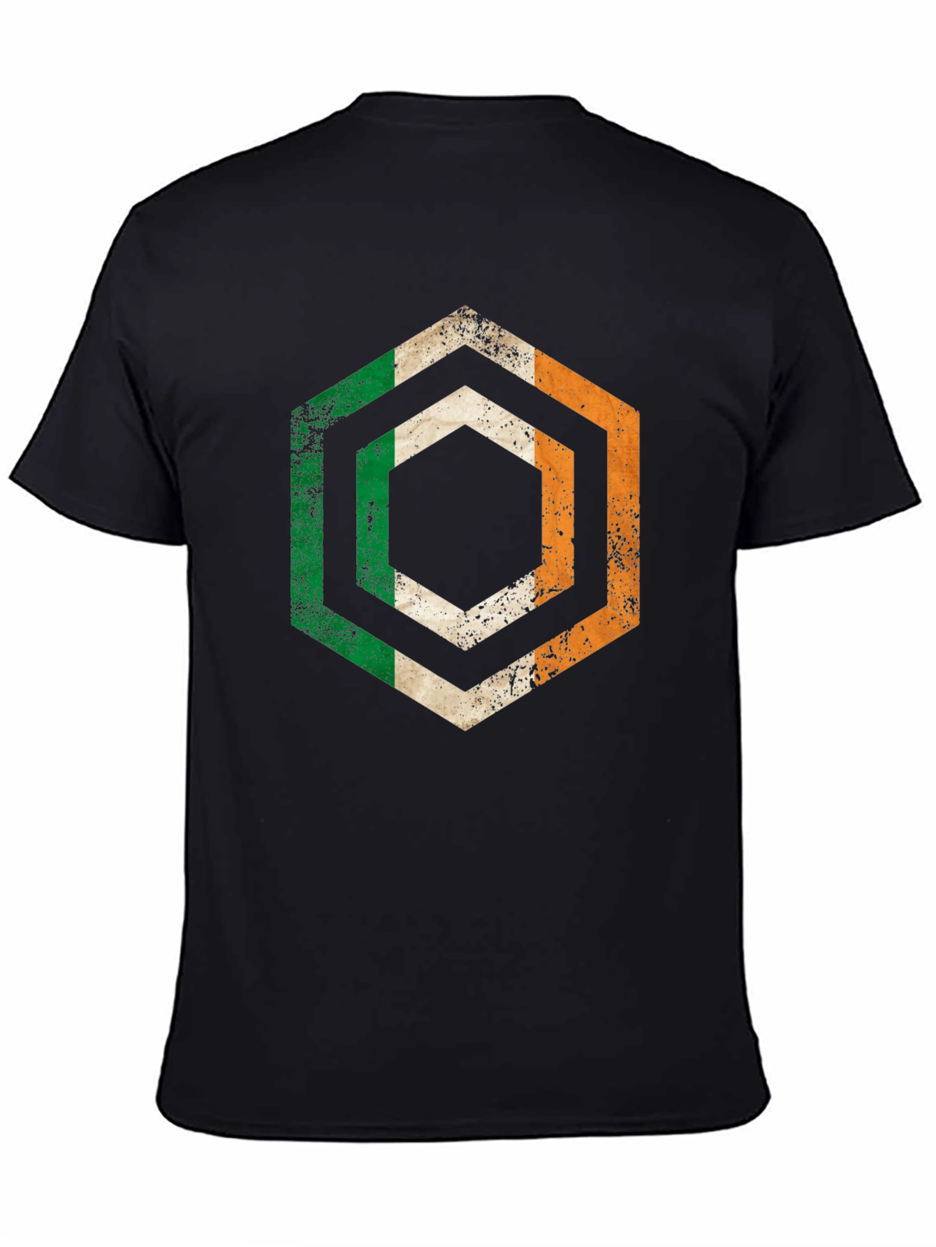 Irish Flag Hexagon T-Shirt - Distressed Design