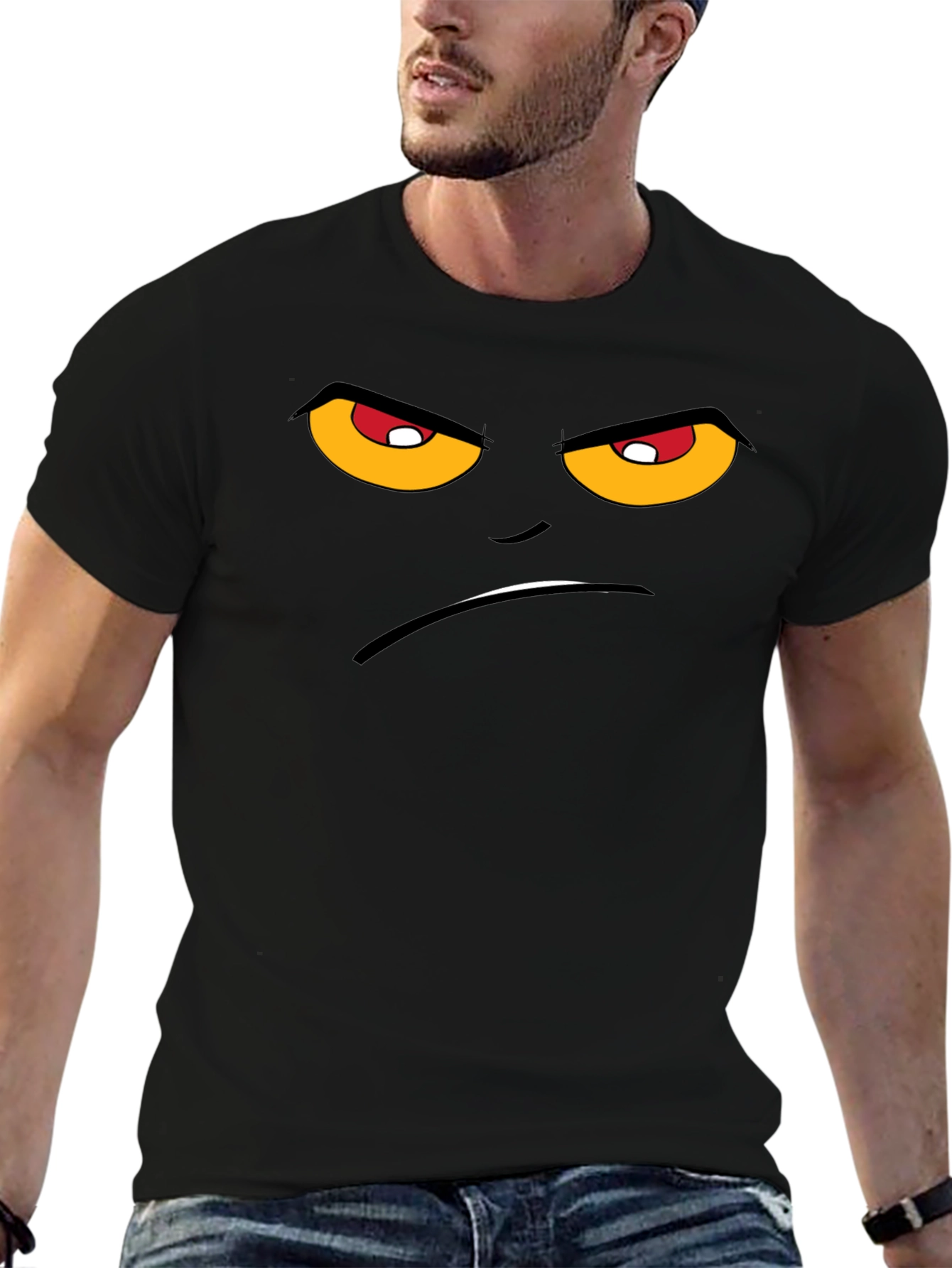 Grumpy Face Graphic T-Shirt