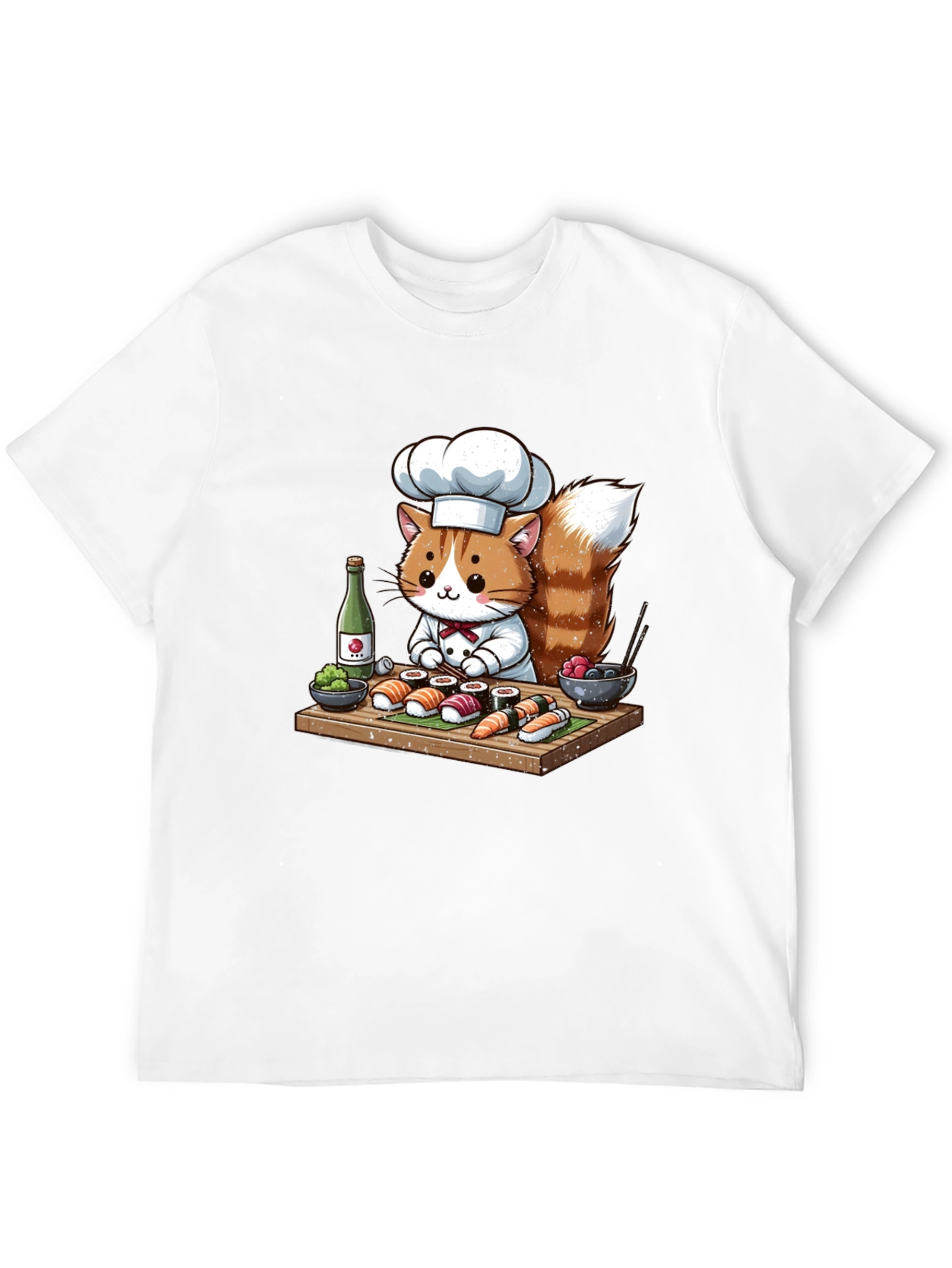 Sushi Cat Chef T-Shirt - Cute Culinary Design
