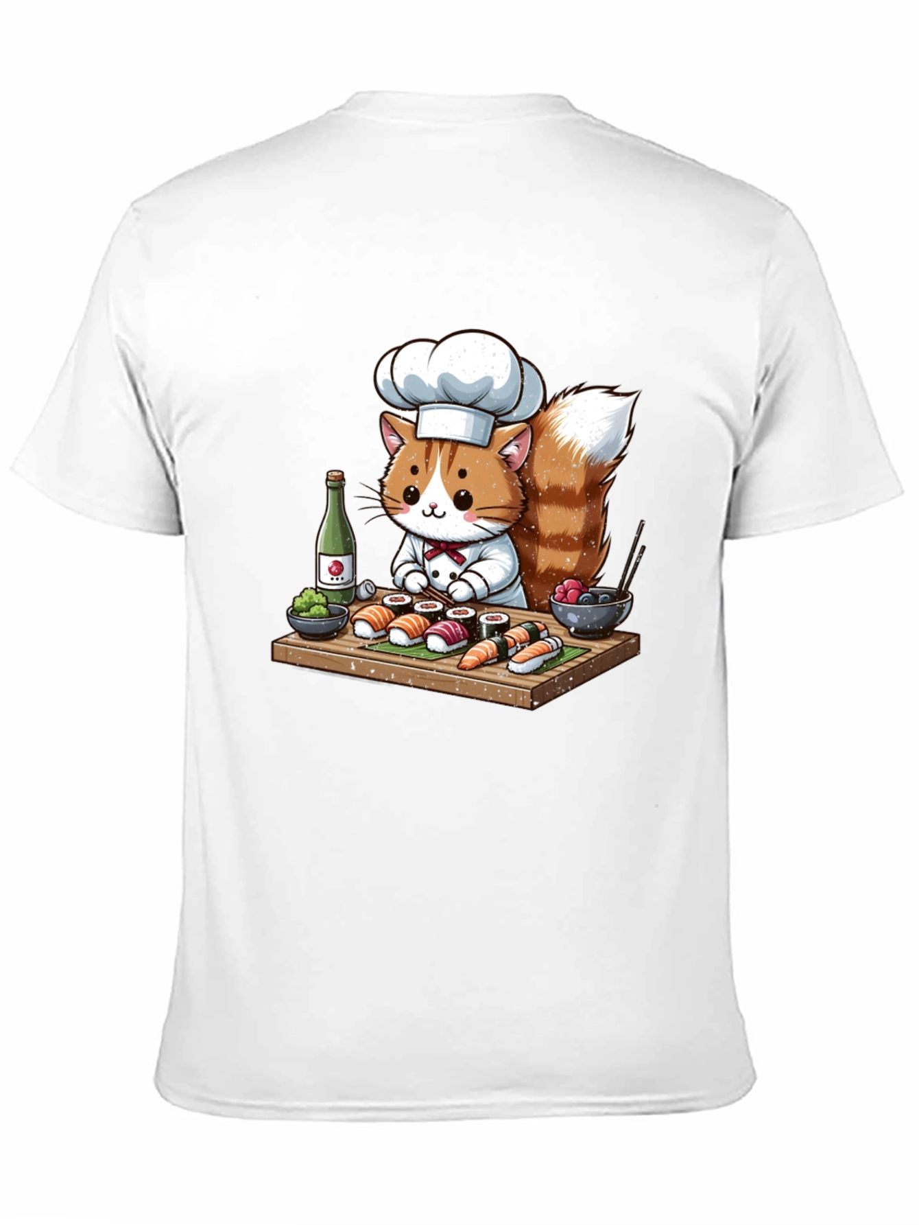 Sushi Cat Chef T-Shirt - Cute Culinary Design