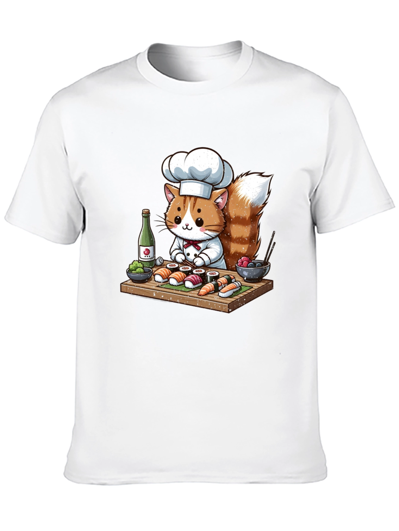 Sushi Cat Chef T-Shirt - Cute Culinary Design