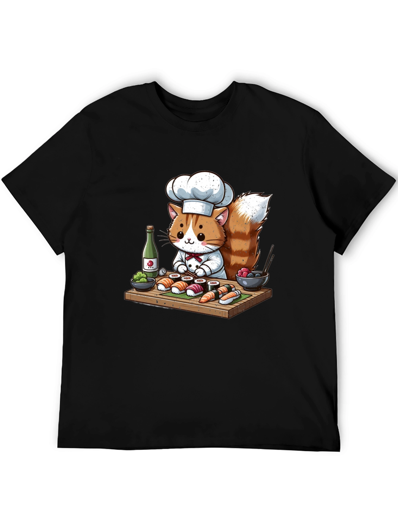 Sushi Cat Chef T-Shirt - Cute Culinary Design