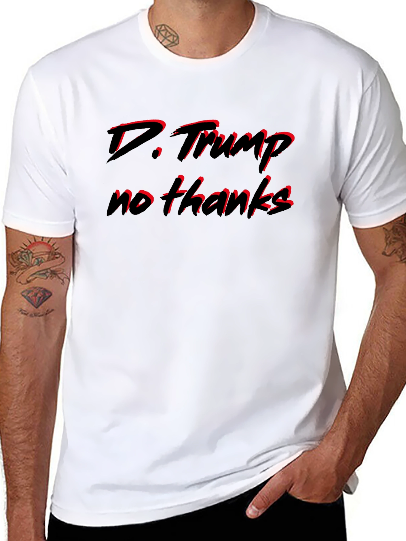 D. Trump No Thanks Black T-Shirt