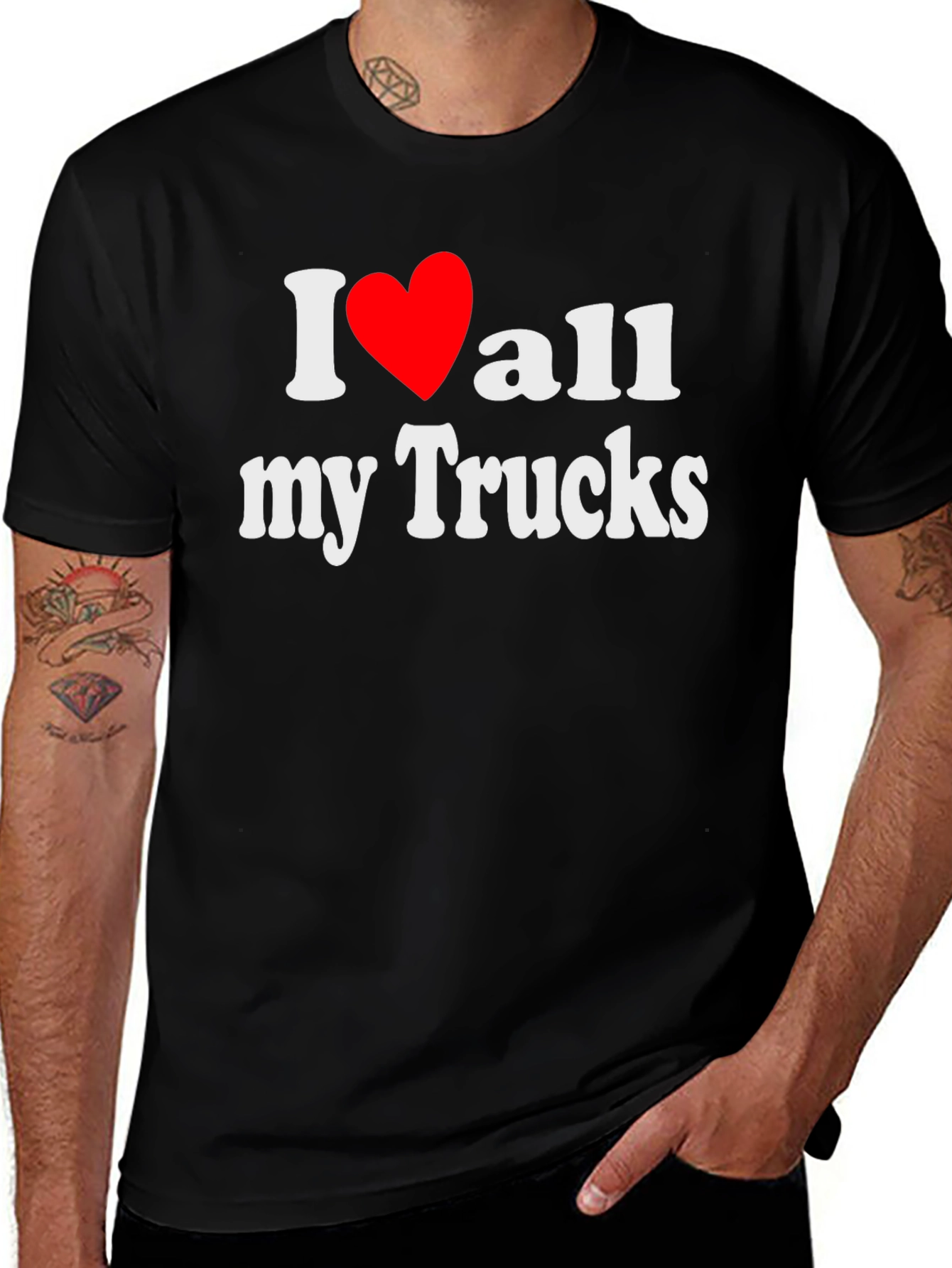 I Love All My Trucks T-Shirt - Black