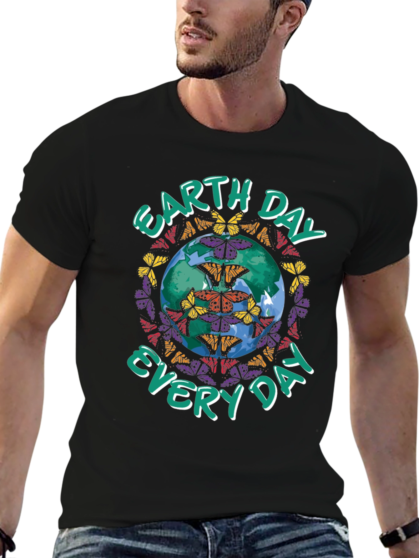 Earth Day Butterfly Globe Graphic Tee